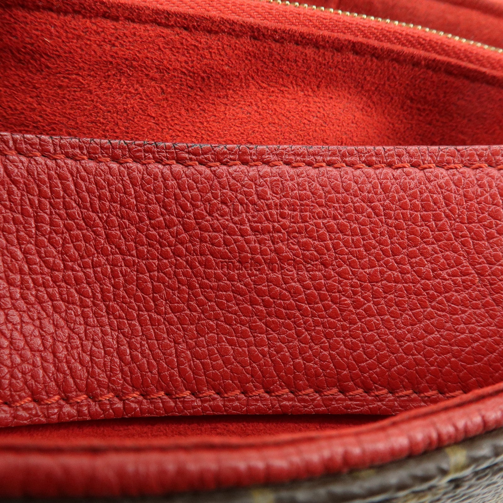Louis Vuitton Monogram Pallas Chain Hand Bag Brown Red M41201
