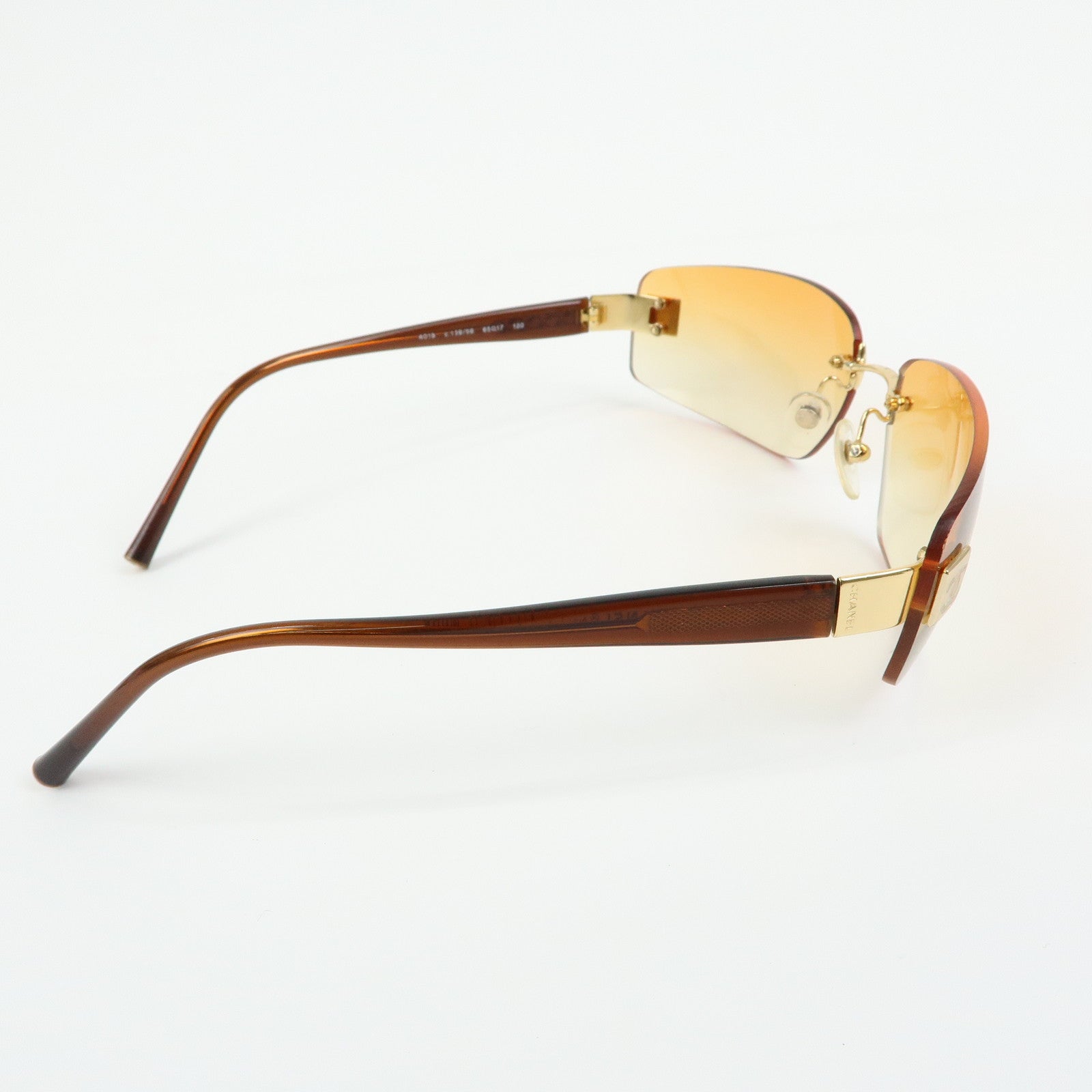 CHANEL COCO Mark Plastic Sunglasses 65笆｢17 c.139/56 4018 Brown