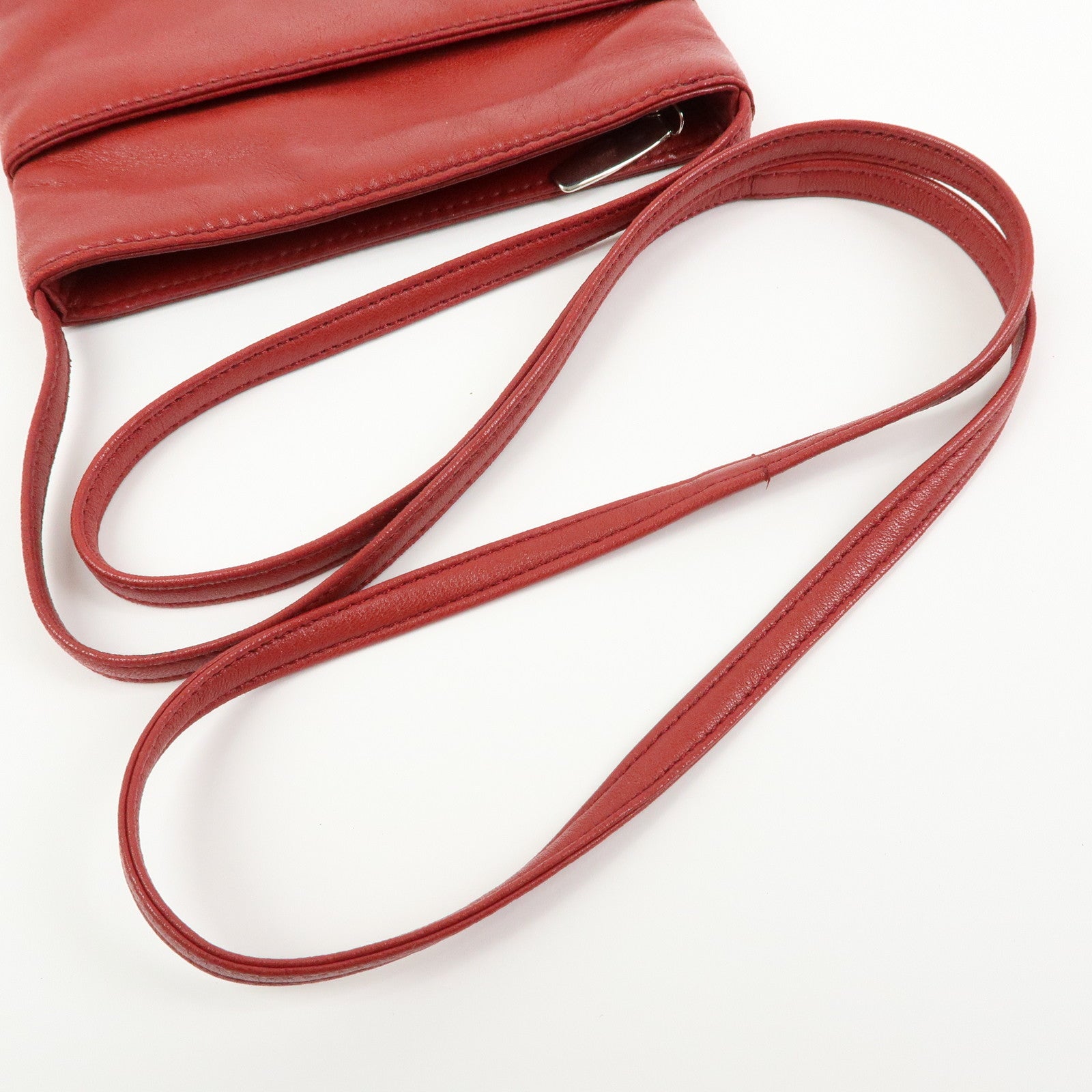 LOEWE Anagram Nappa Leather Shoulder Bag Crossbody Bag Red