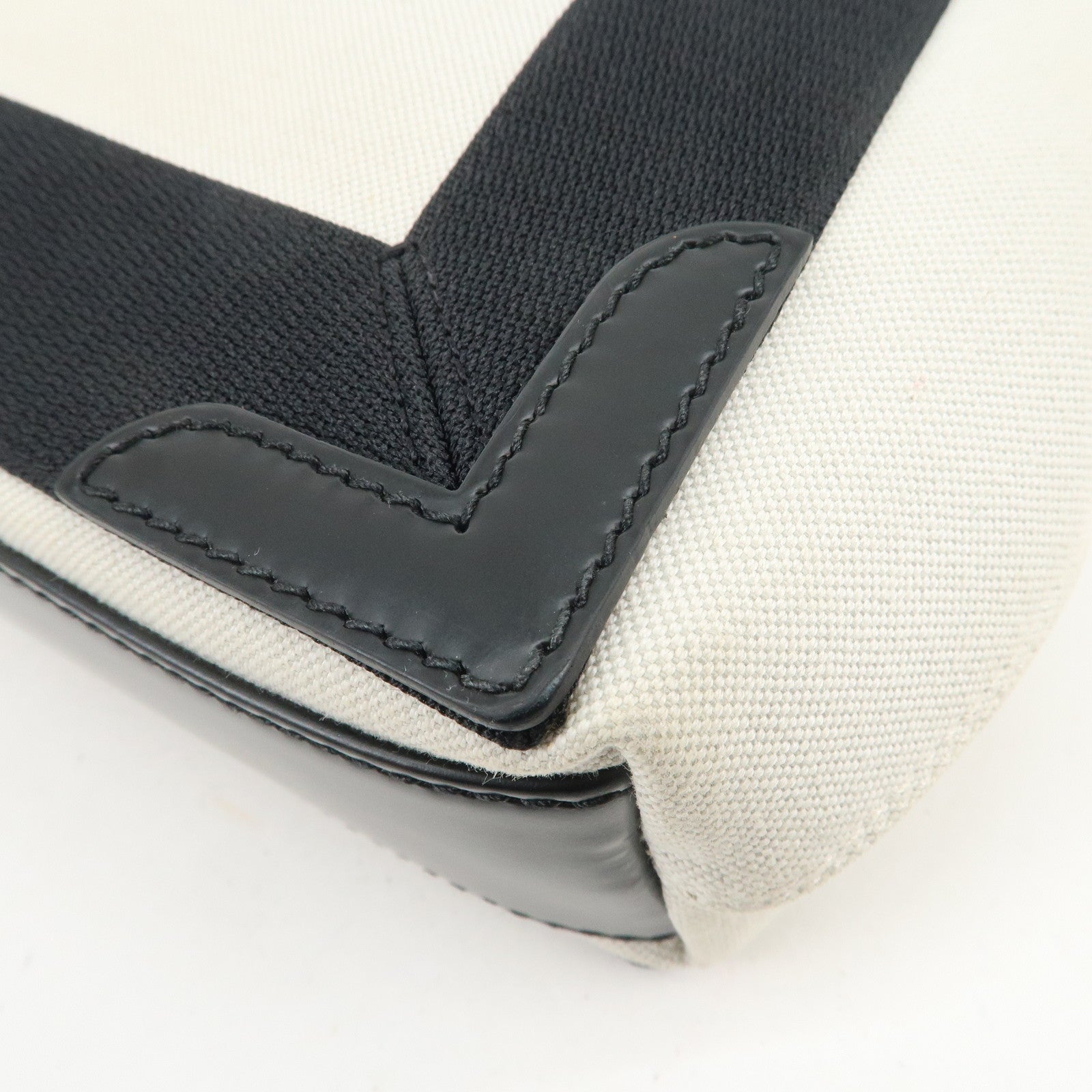 BALENCIAGA Navy Cabas XS Canvas Calf Skin 2Way Hand Bag 390346