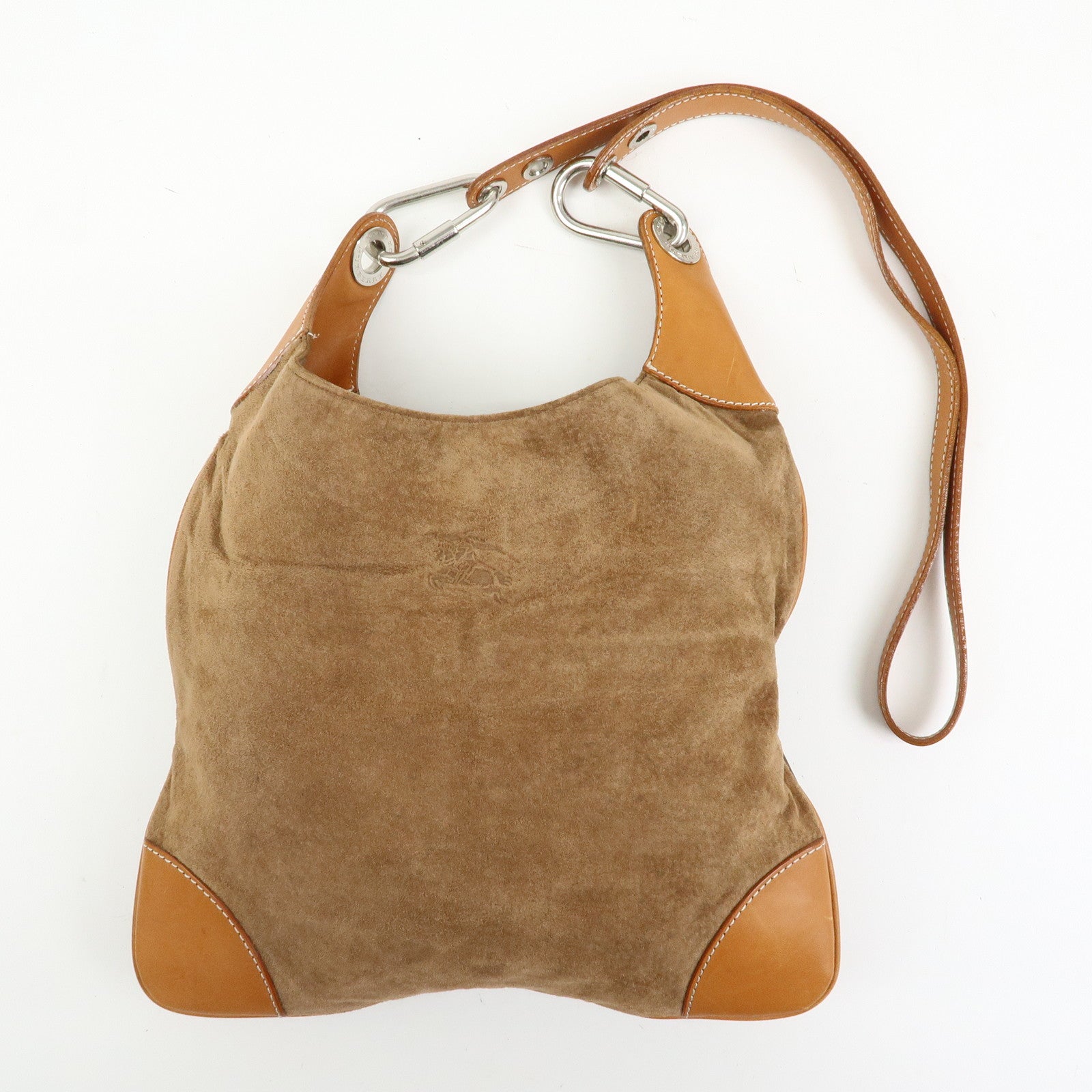 BURBERRY Blue Label Suede Leather Shoulder Bag Crossbody Bag Brown