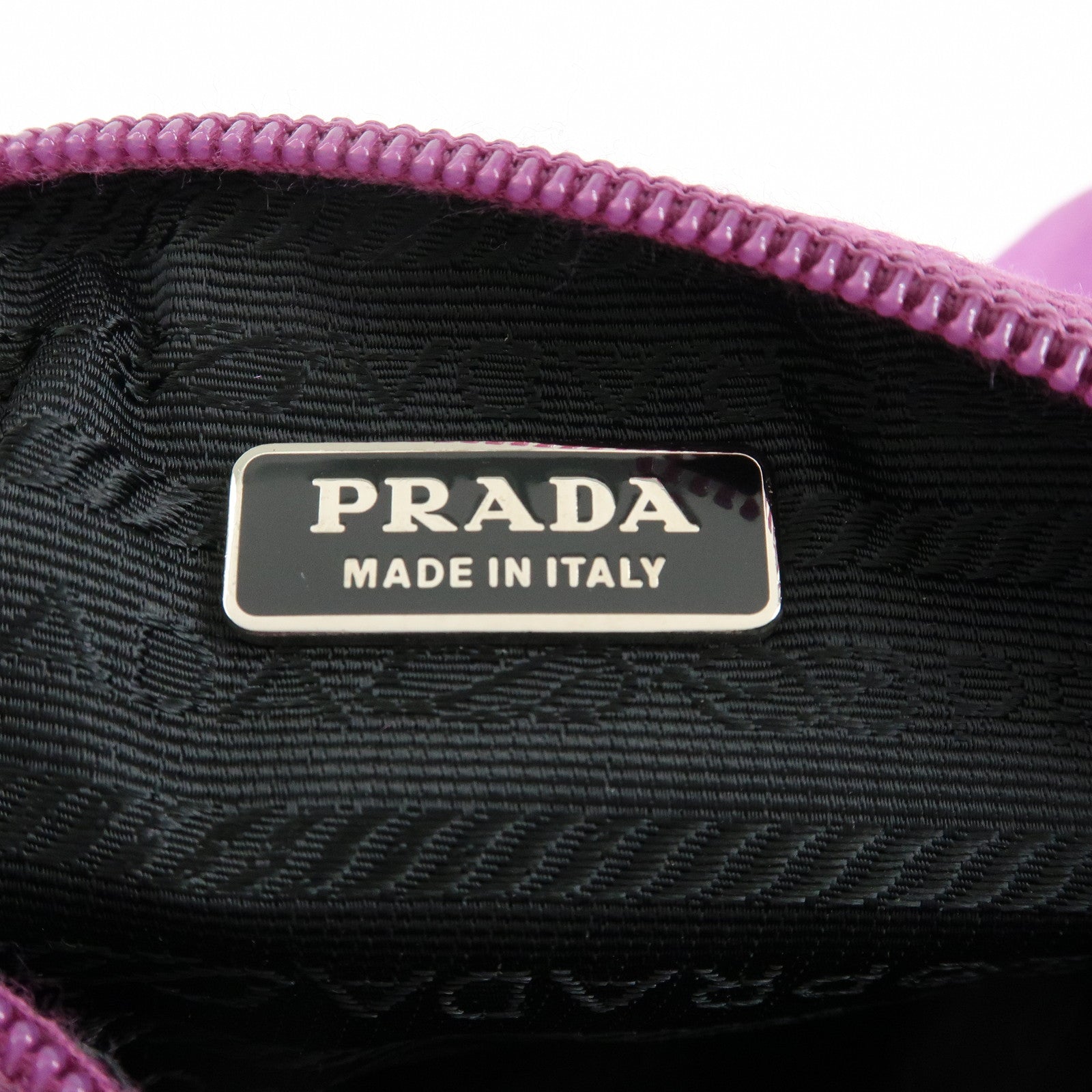 PRADA Triangle Logo Satin Mini Hand Bag Pochette Pouch Purple