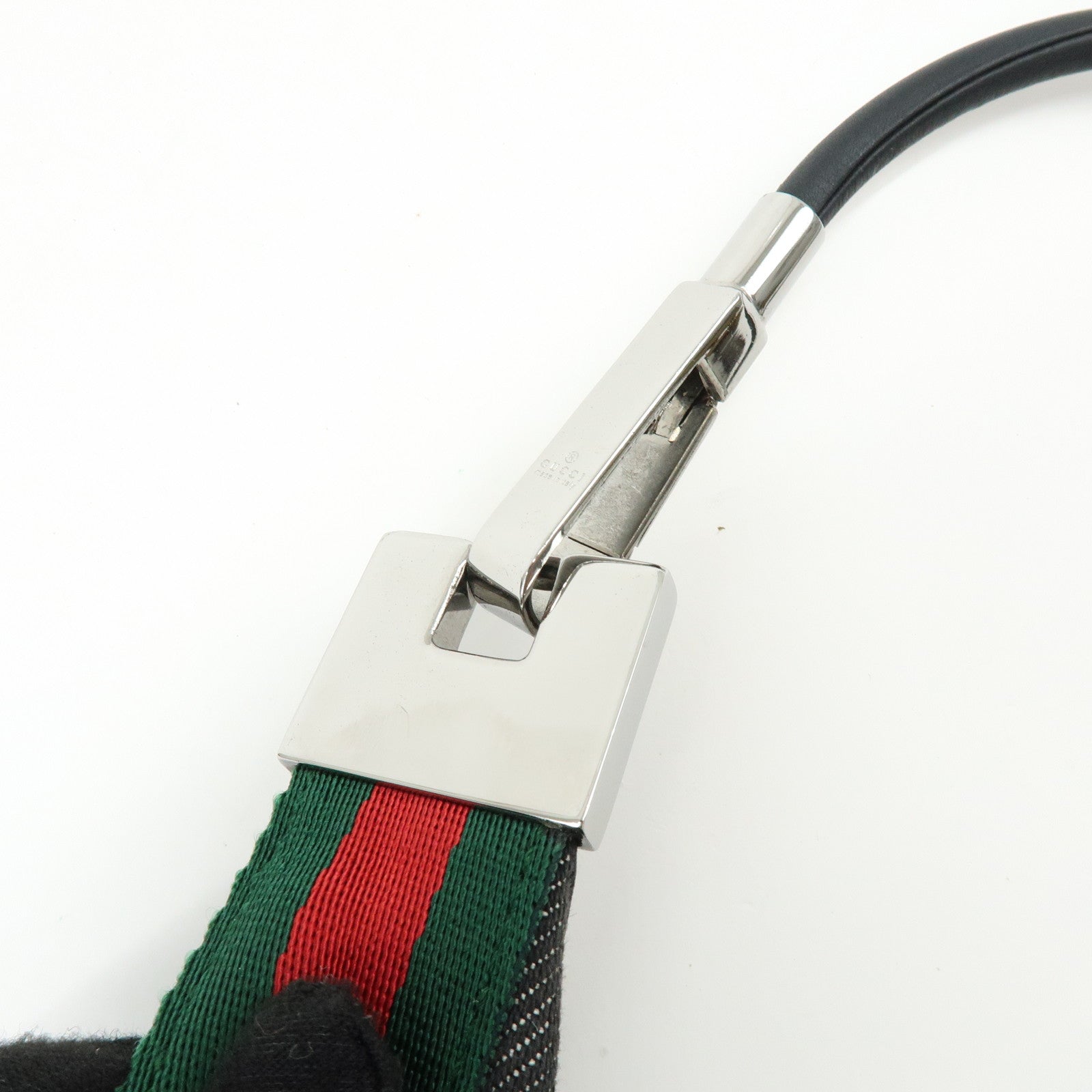 GUCCI Sherry Denim Leather Shoulder Bag Hand Bag Navy 01233