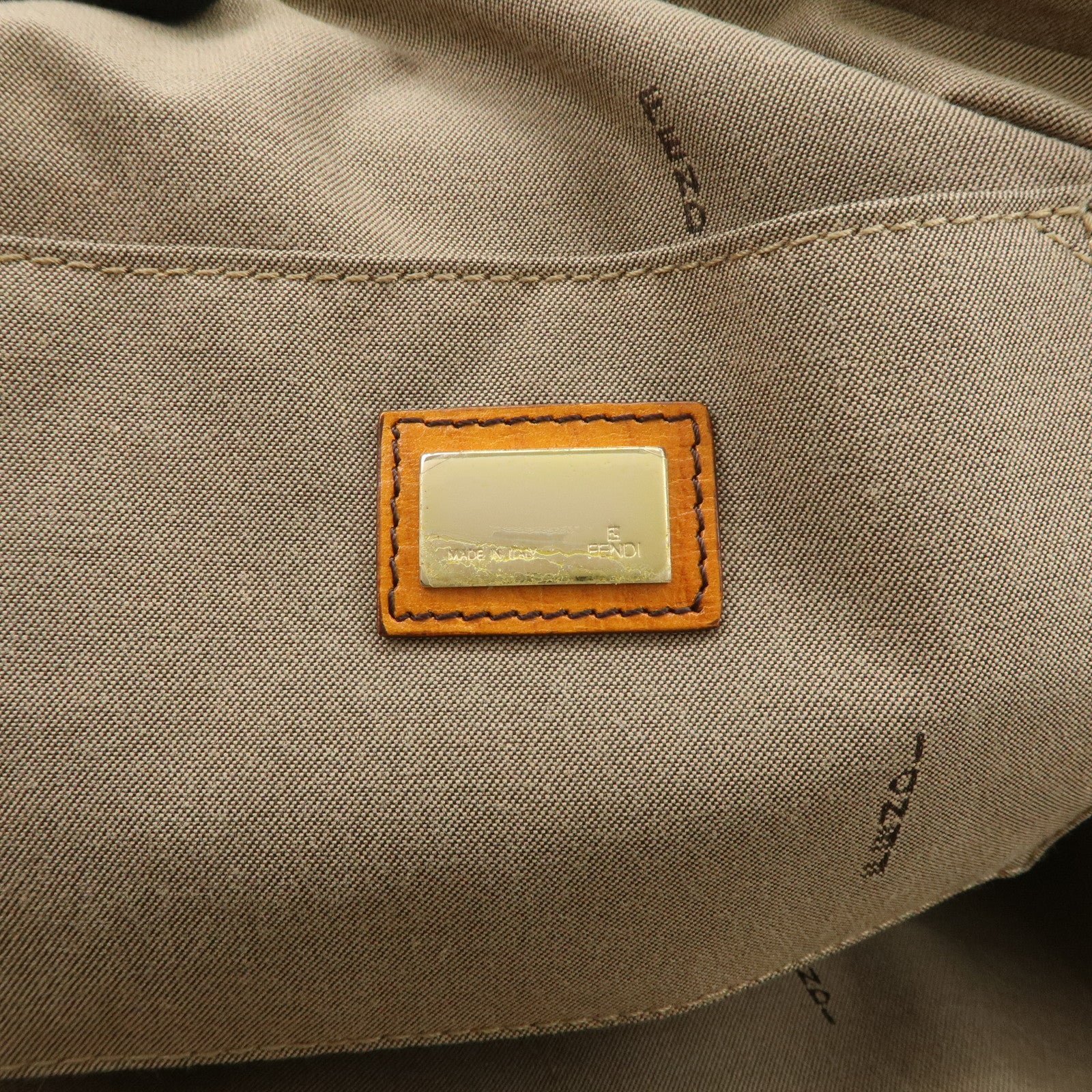 FENDI Zucchino Canvas Shoulder Bag Shoulder Bag Brown 8BN161