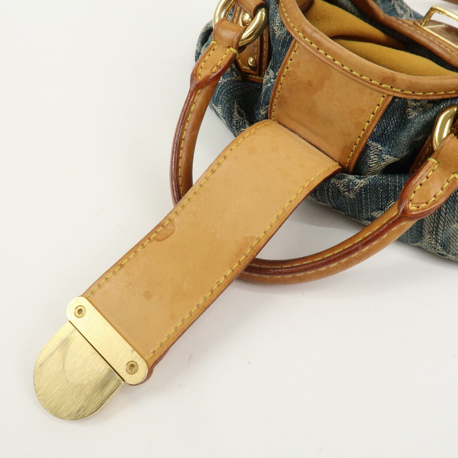 Louis Vuitton Monogram Denim Pleaty Hand Bag Blue M95020