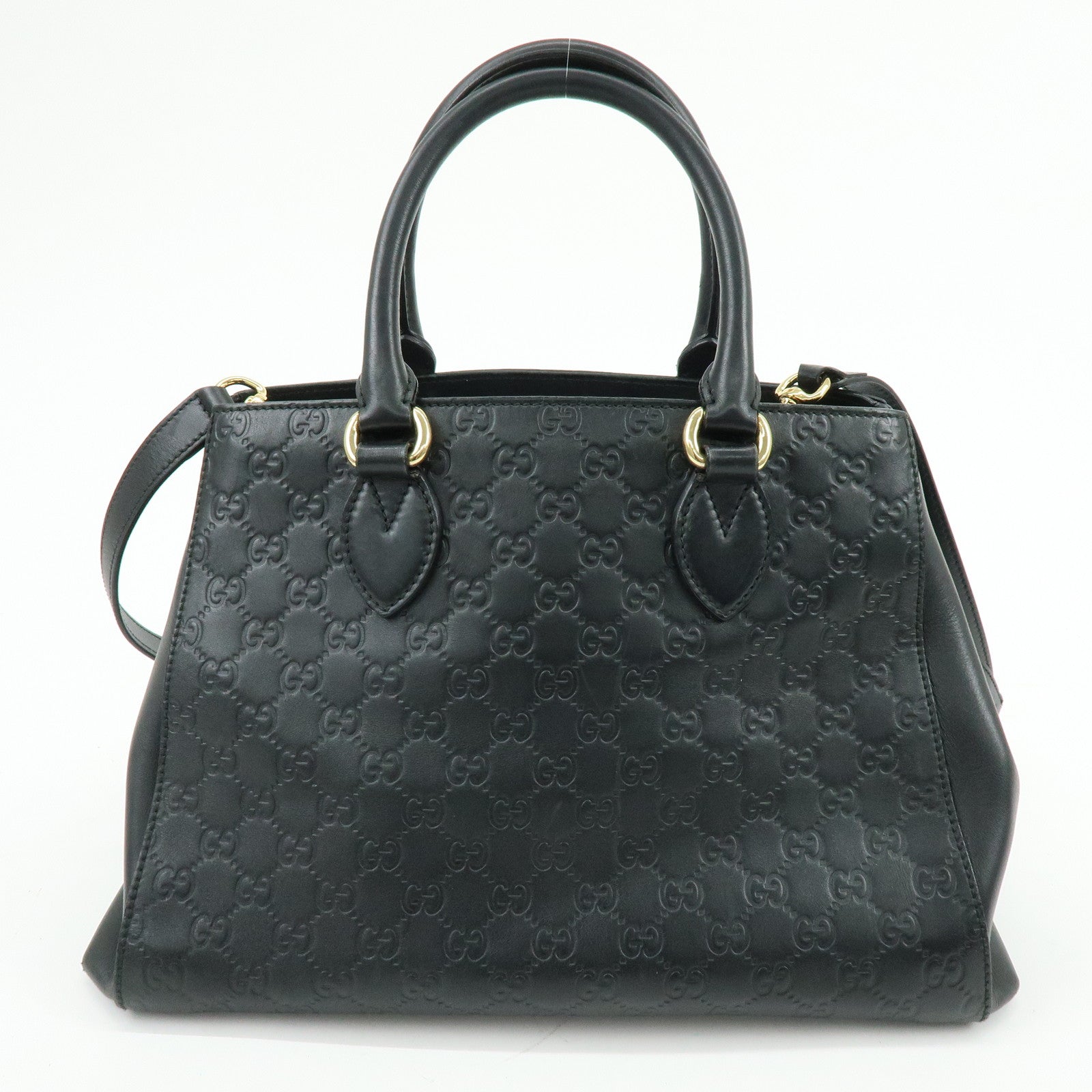 GUCCI Guccissima Leather 2Way Bag Hand Shoulder Bag Black 453704