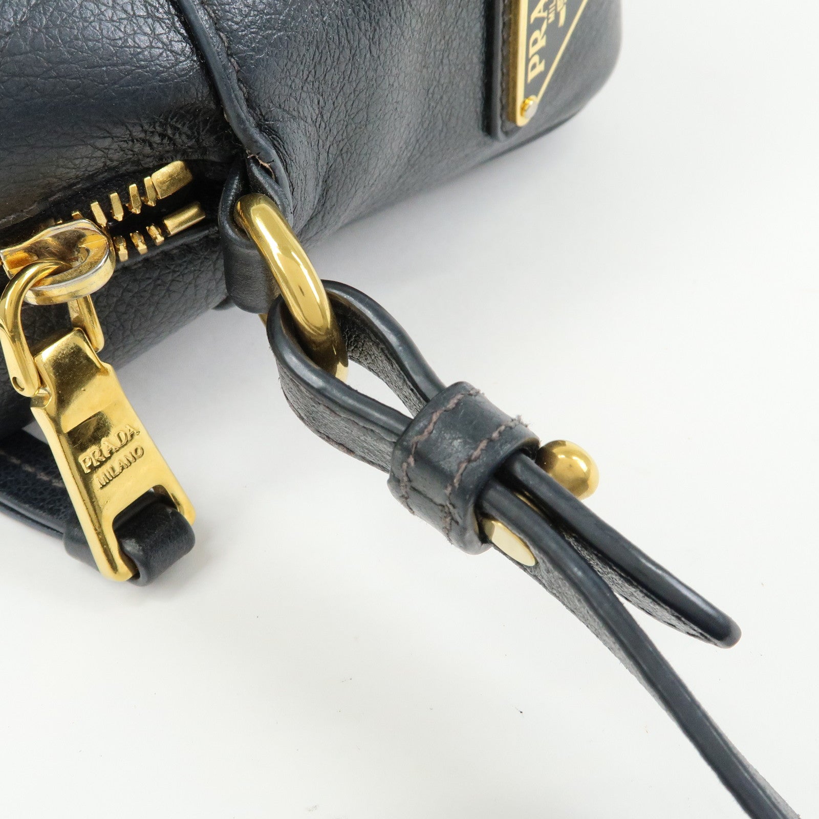 PRADA Triangle Logo Calf Leather Shoulder Bag Crossbody Bag 1BH089