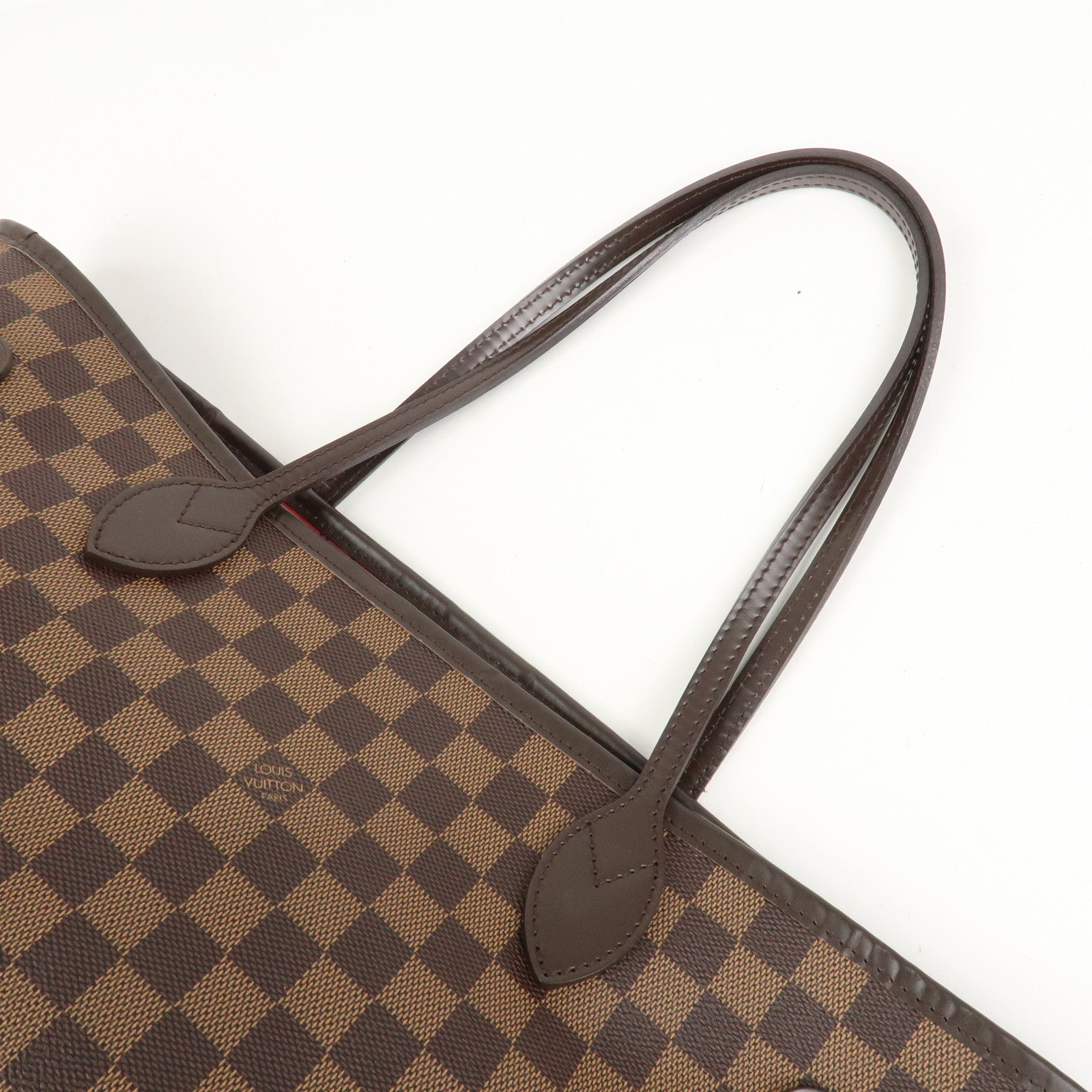 Louis Vuitton Damier Ebene Neverfull MM Tote Bag Cerise N41358