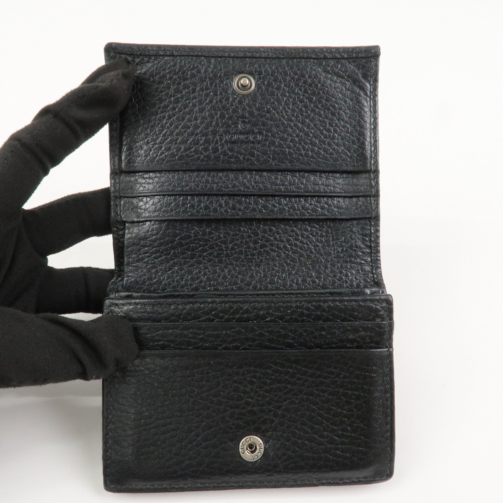 GUCCI GG Marmont Double G Mini Leather Wallet Compact Wallet 456126