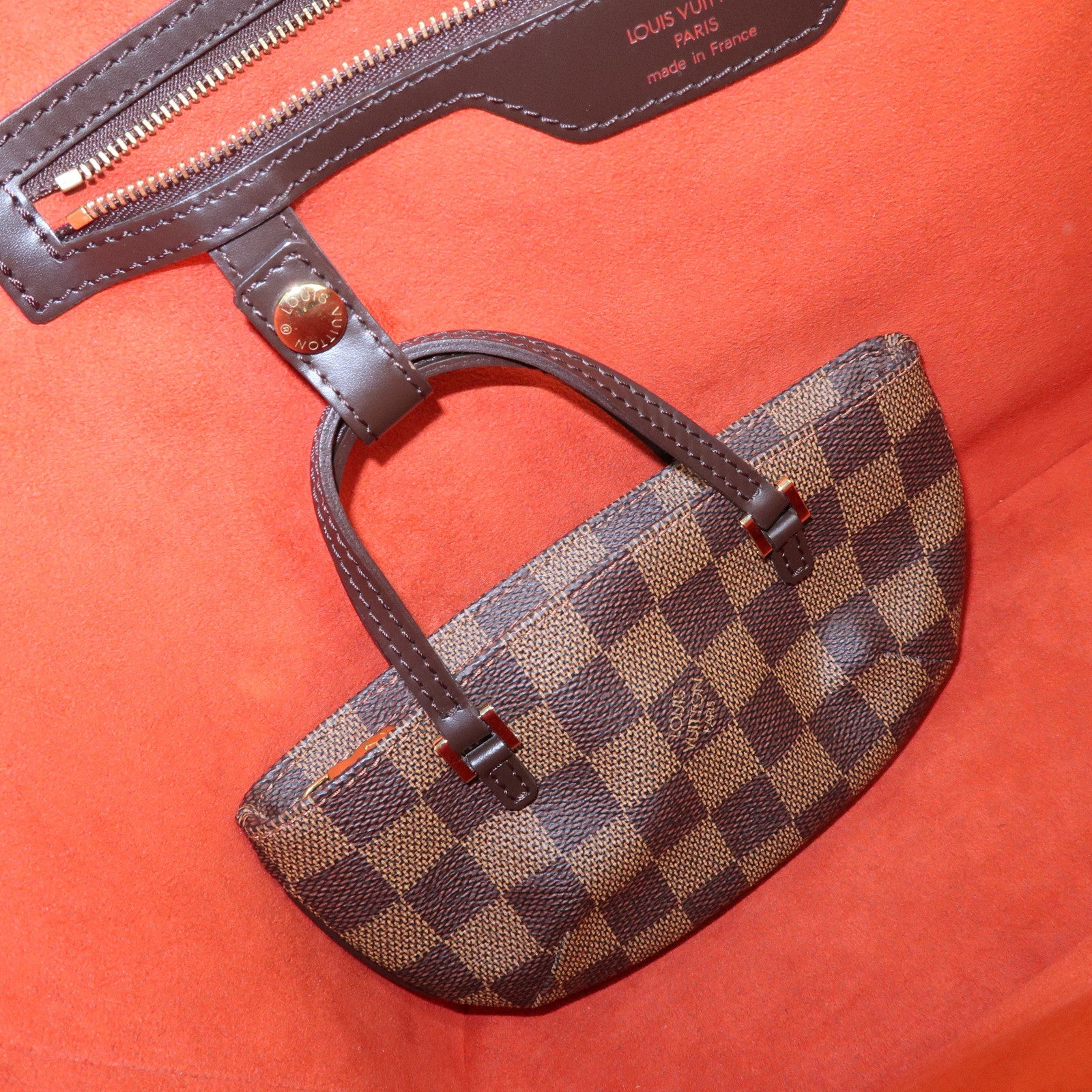 Louis Vuitton Damier Canvas Leather Manosque GM Hand Bag N51120