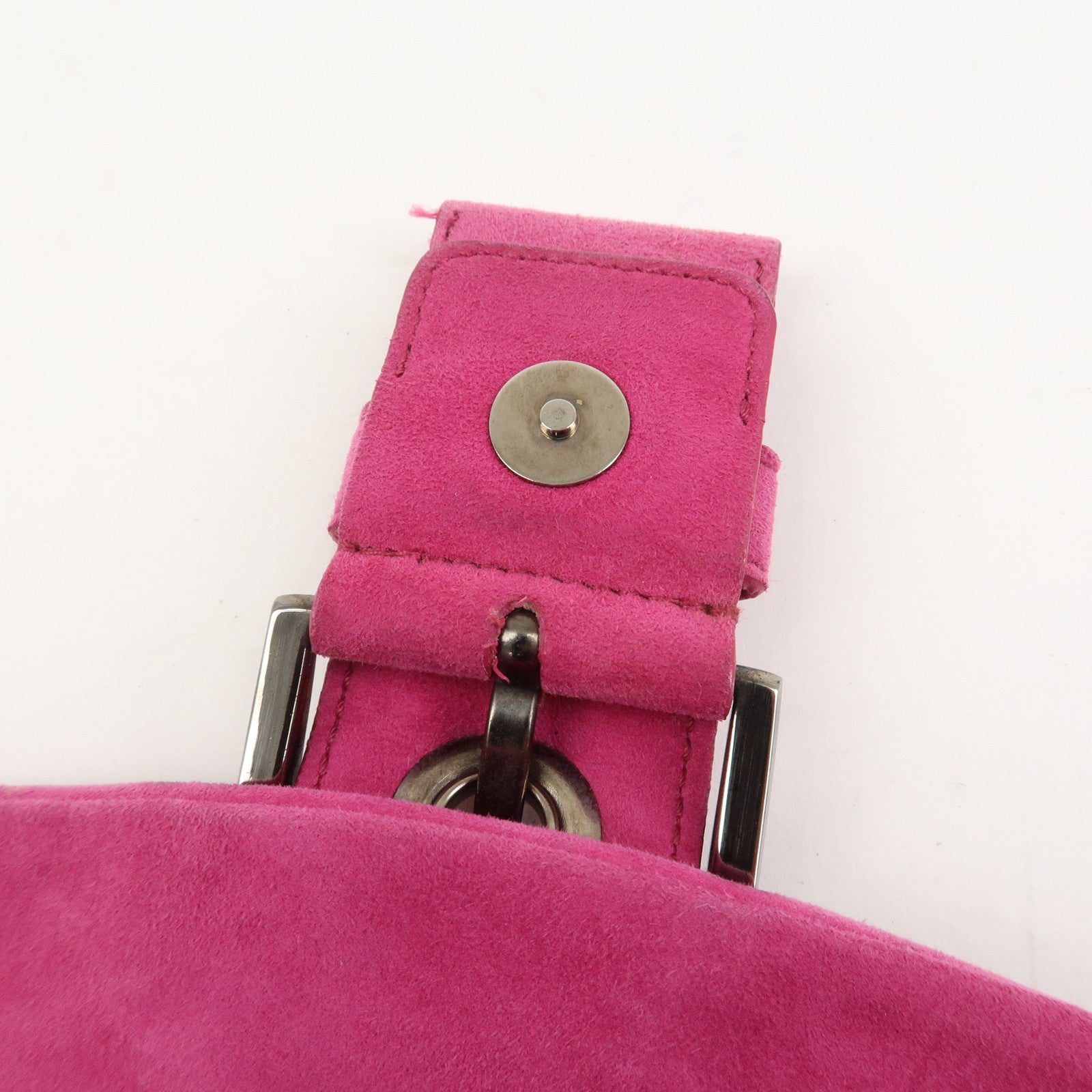 PRADA Triangle Logo Suede Shoulder Bag Hand Bag Pink BR2635