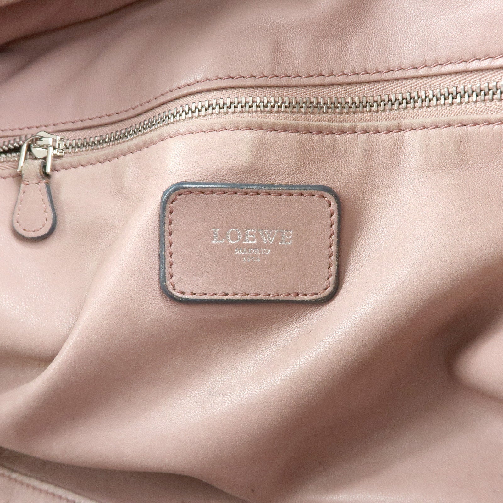 LOEWE Anagram Amazona 36 Leather Hand Bag Boston Bag Pink