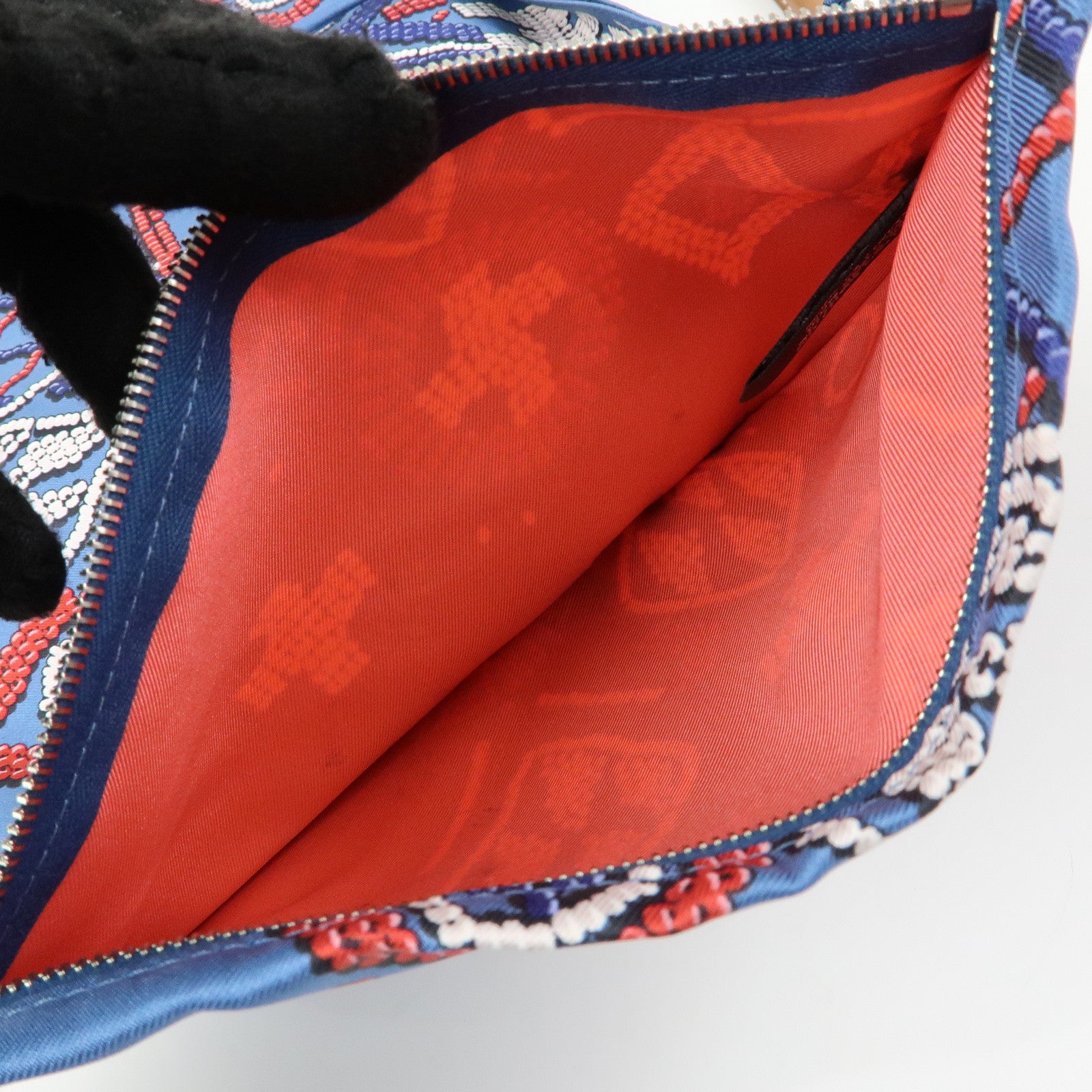 HERMS Silky City PM Silk Leather Shoulder Bag Kelly en Perles Blue