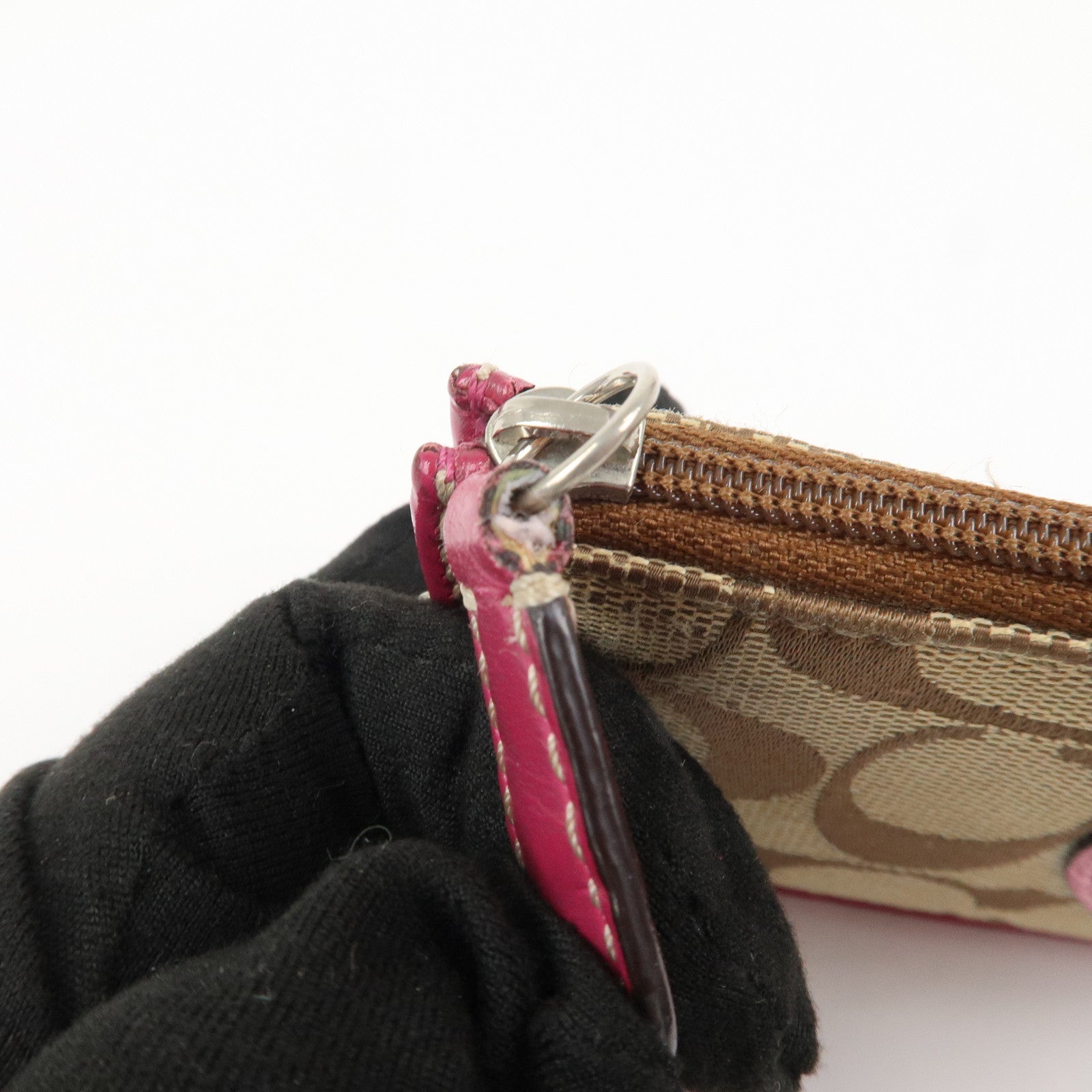 COACH Satin Canvas Set Of 2 Coin Case Card Case Beige Multicolor