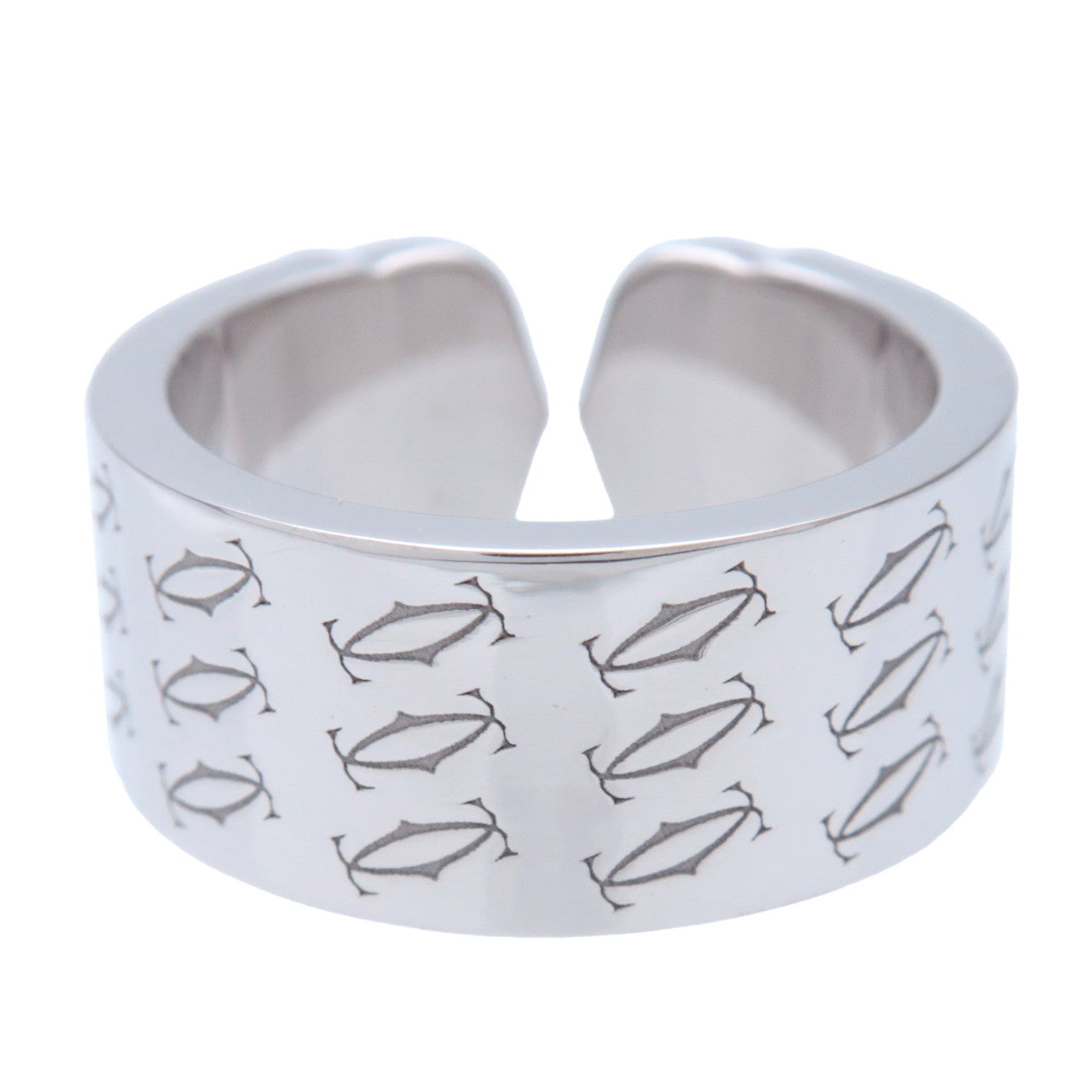 Cartier C2 Diamond Ring K18WG 2000 Xmas Limited #47 US4.5 EU47.5