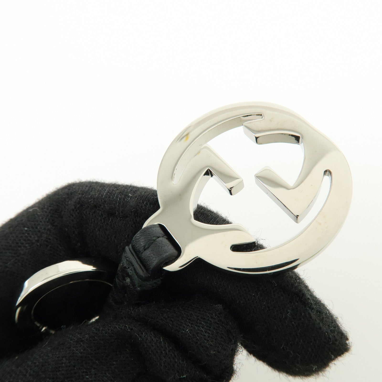 GUCCI Interlocking G Tassel Bag Charm Key Charm Black