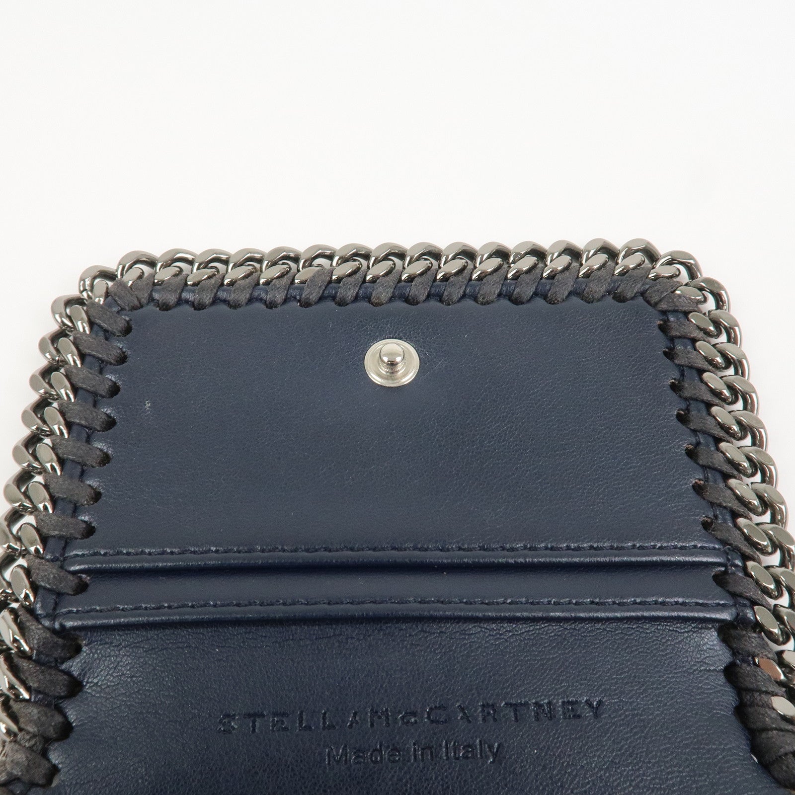 STELLA MCCARTNEY Falabella Polyester Small Flap Wallet Navy