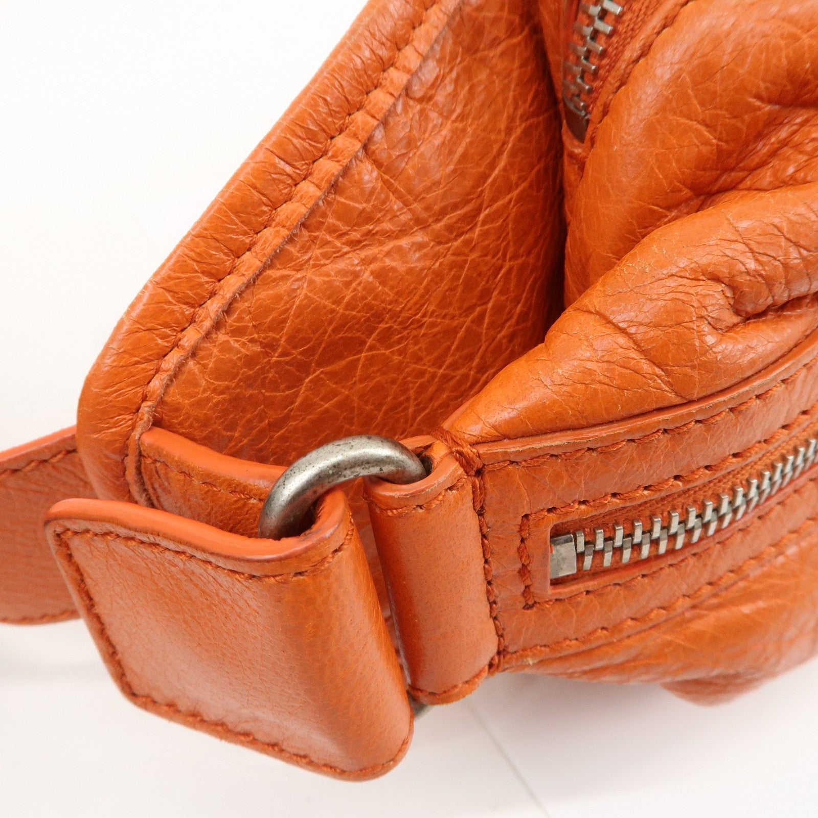 BALENCIAGA Neo Lift Leather Body Bag Crossbody Bag Orange 341628