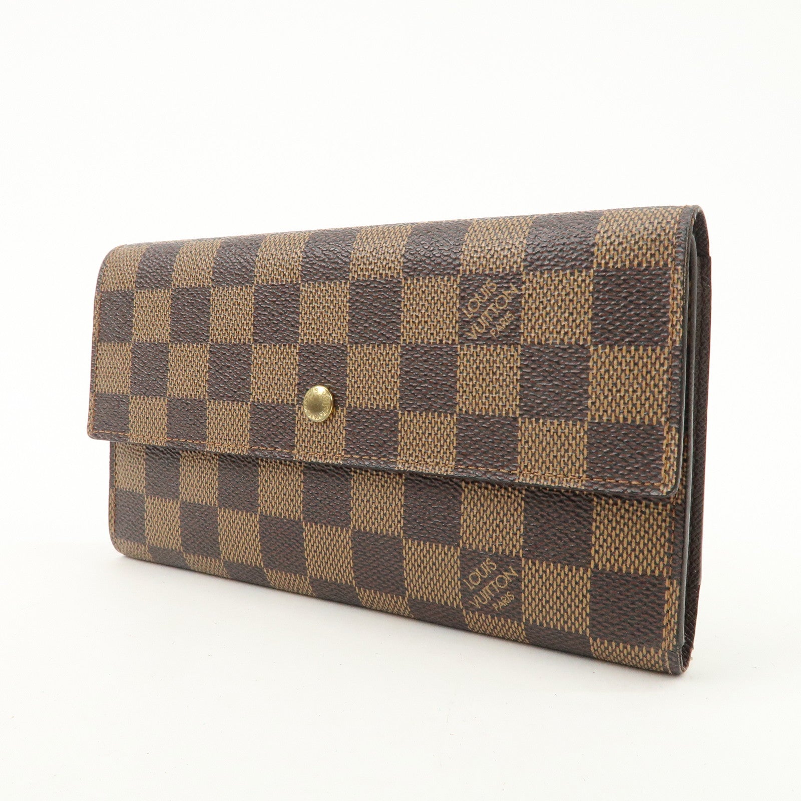 Louis Vuitton Damier Porte Tresor International Long Wallet N61215 Used