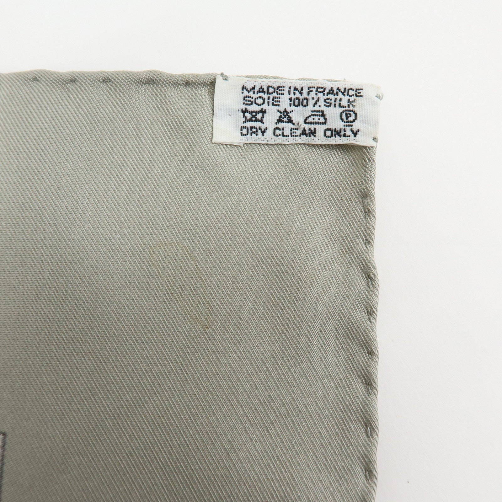 HERMES Carre 90 Silk 100% Scarf CAVALIERS DES NUAGES Gray Blue