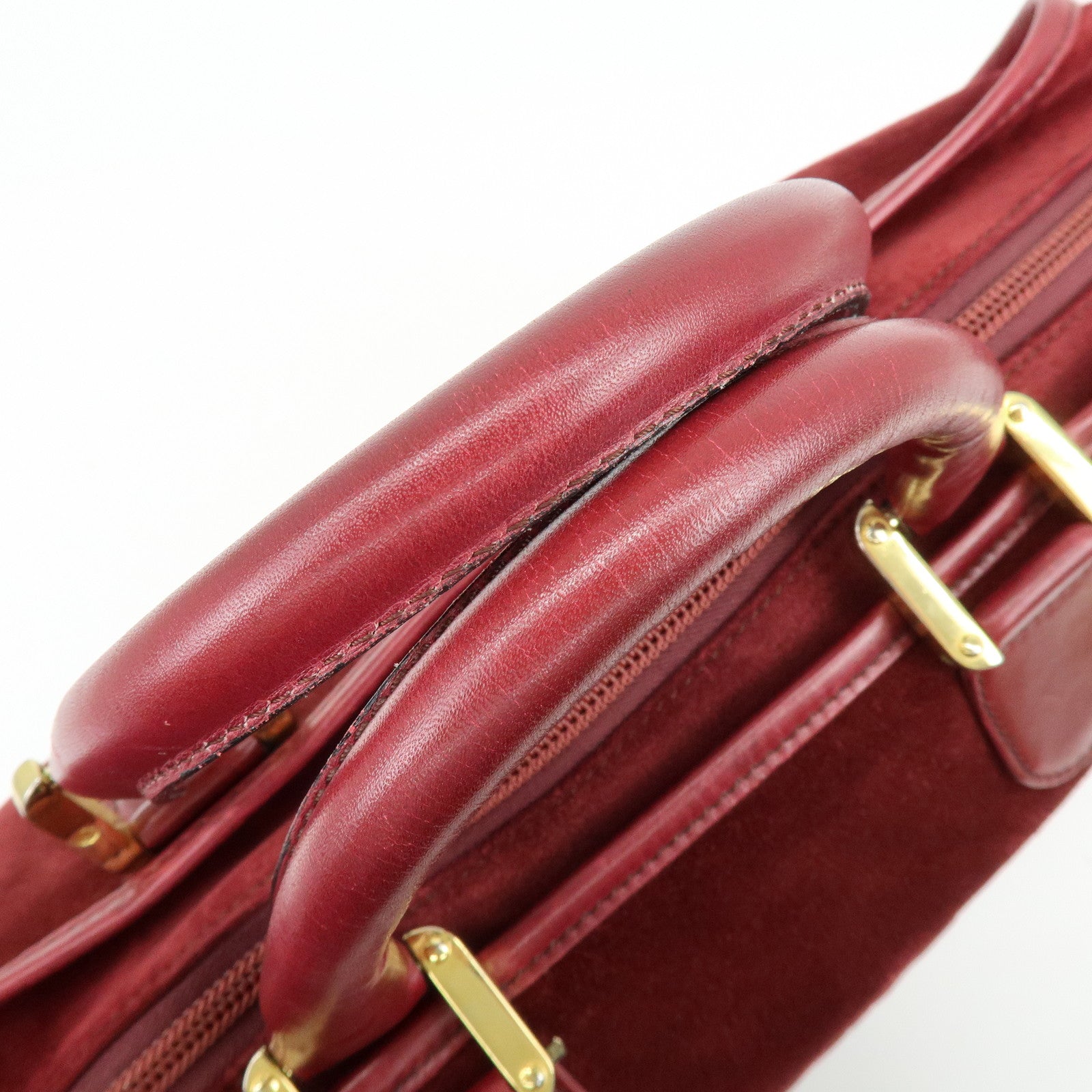 Loewe Anagram Amazona 40 Suede Leather Hand Bag Red Brown