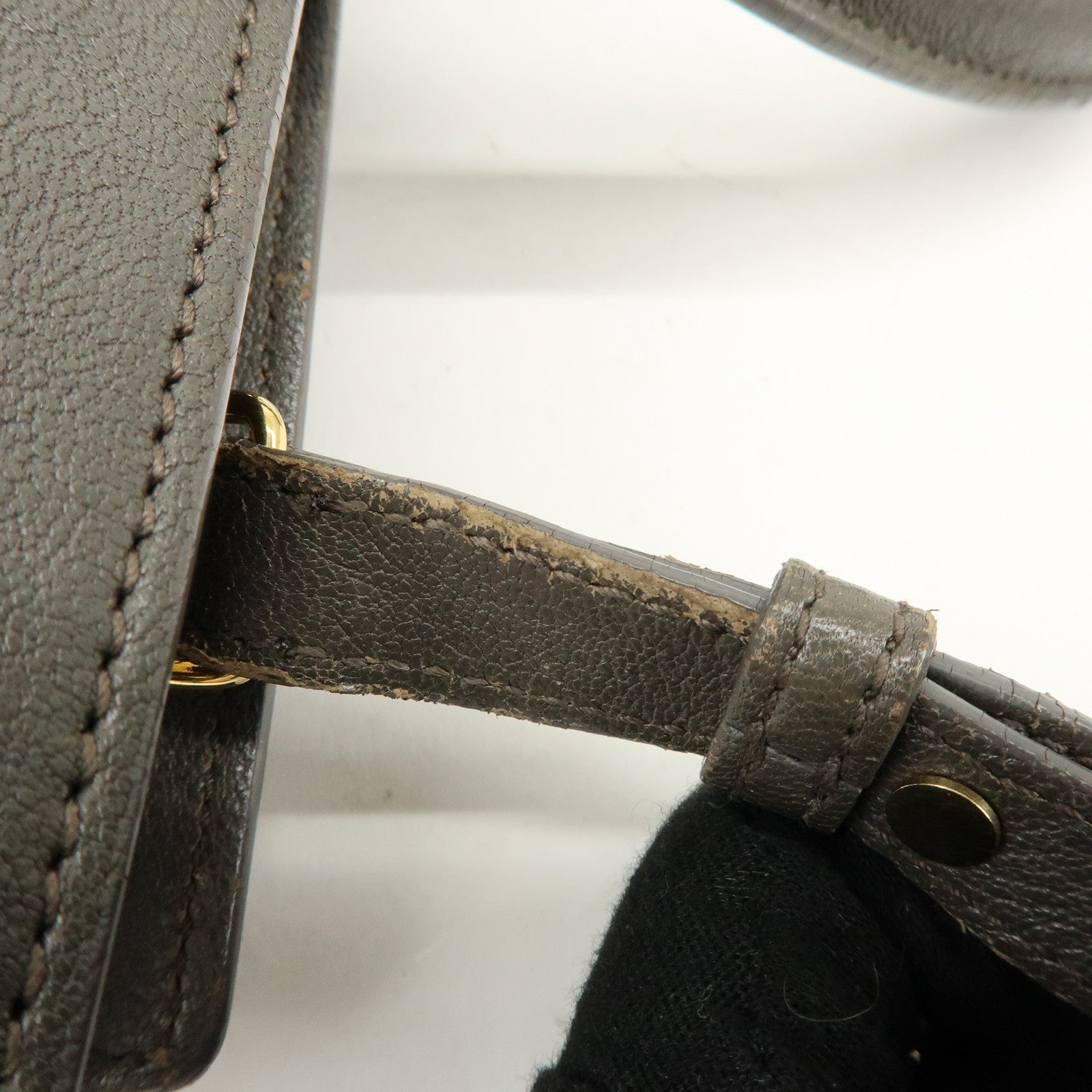 SAINT LAURENT PARIS Cabas Chyc Leather 2WAY Bag Gray 370699
