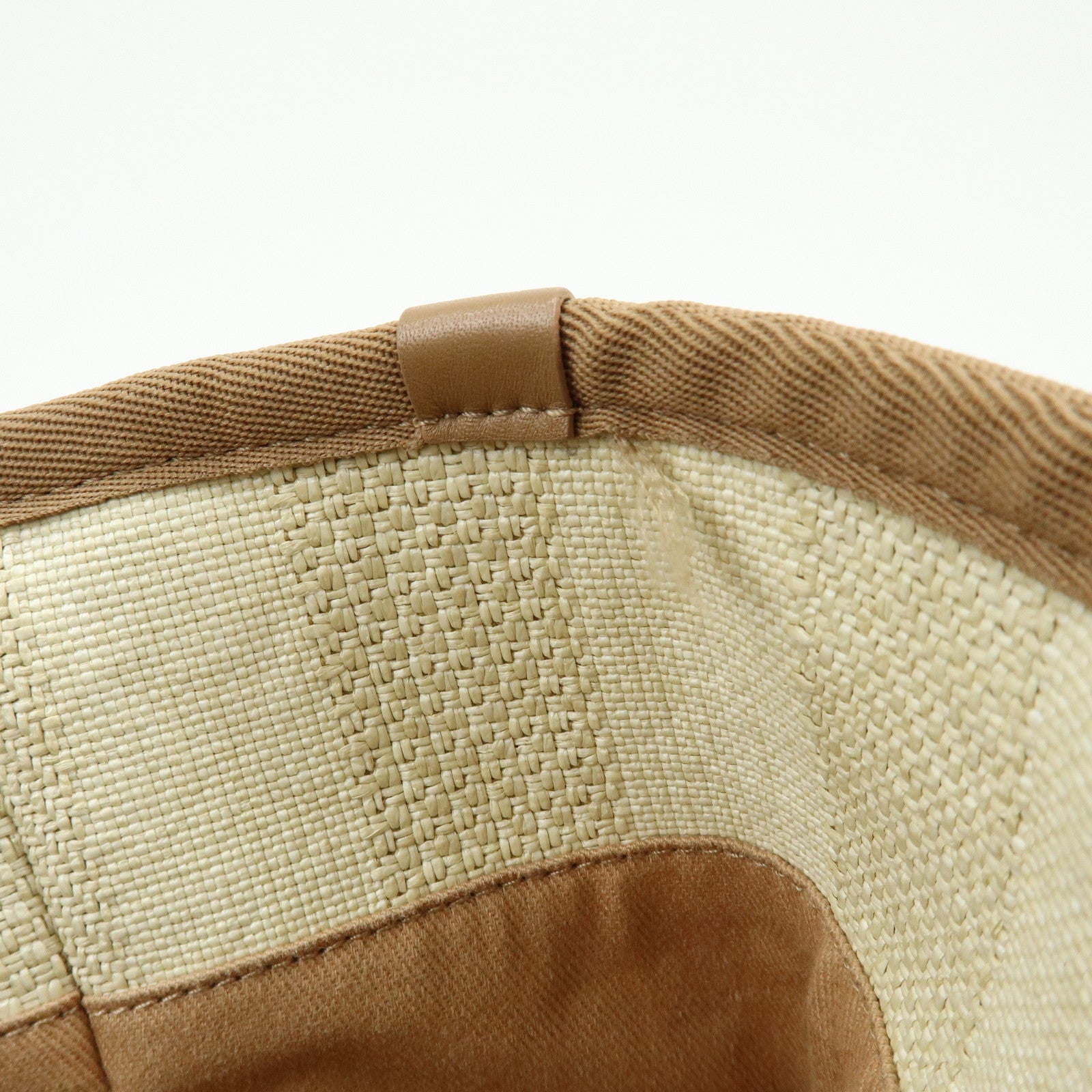 CHANEL Deauville MM Straw Leather Tote Shoulder Bag Beige A67001