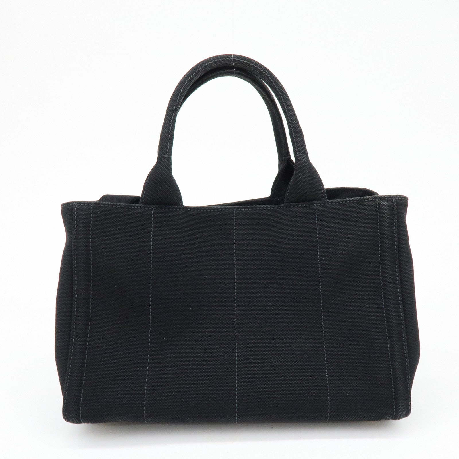 PRADA Canapa Mini Canvas 2Way Bag Hand Bag Black 1BG439