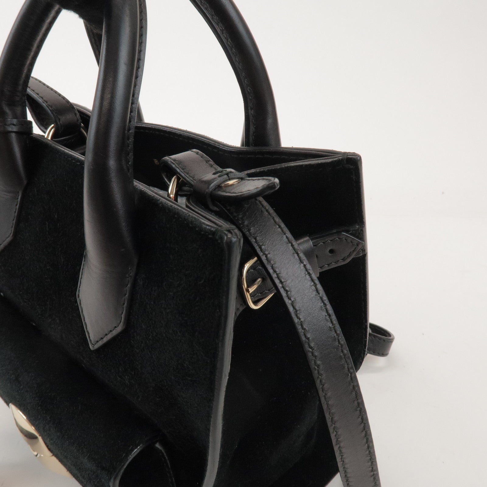 BALENCIAGA Padlock All Afternoon Suede Leather 2Way Bag 319499