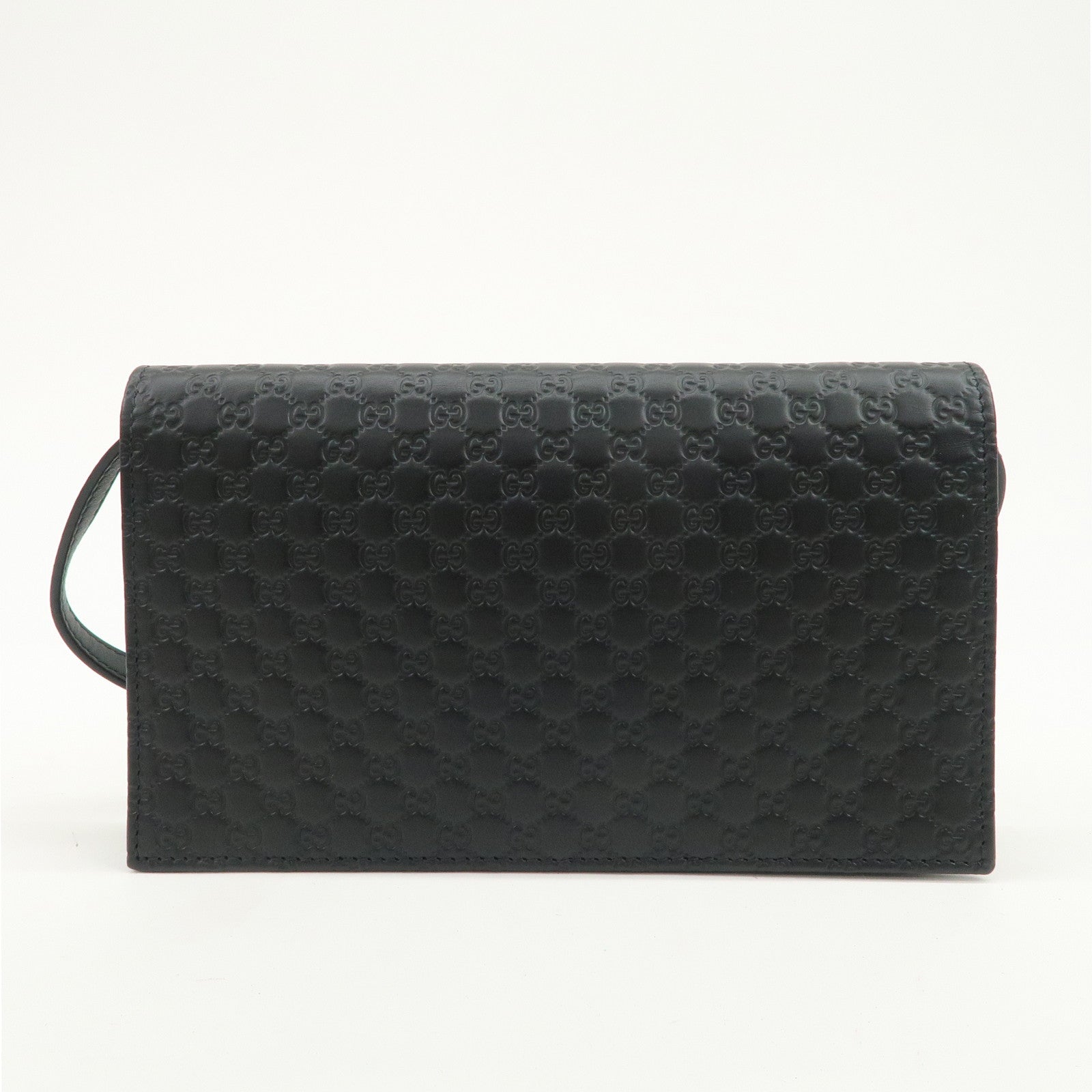 GUCCI Micro Guccissima Leather Shoulder Bag Wallet Bag Black 466507