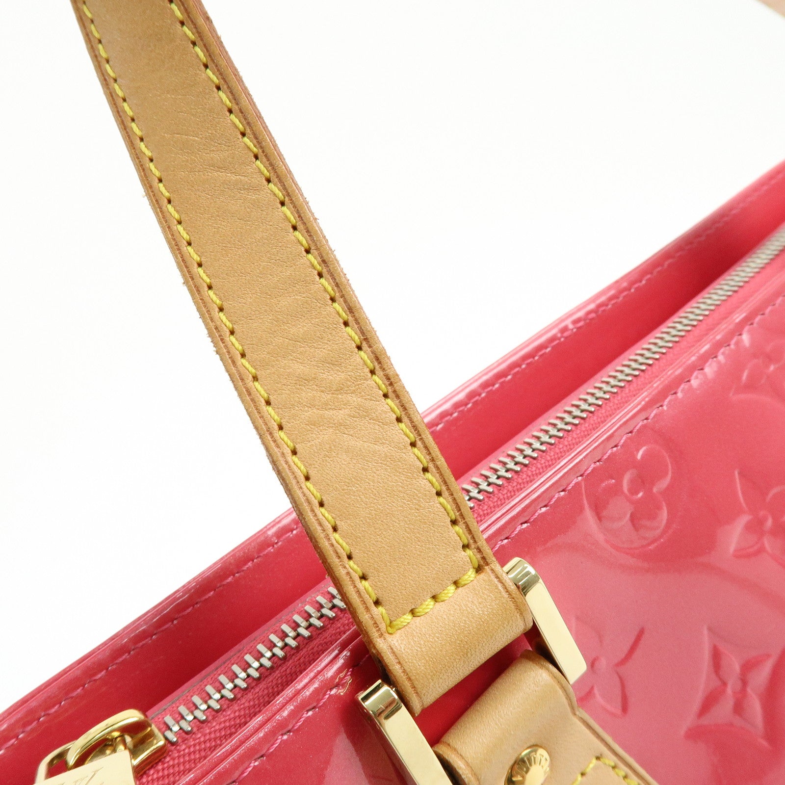 Louis Vuitton Monogram Vernis Houston Hand Bag Framboise N9135F