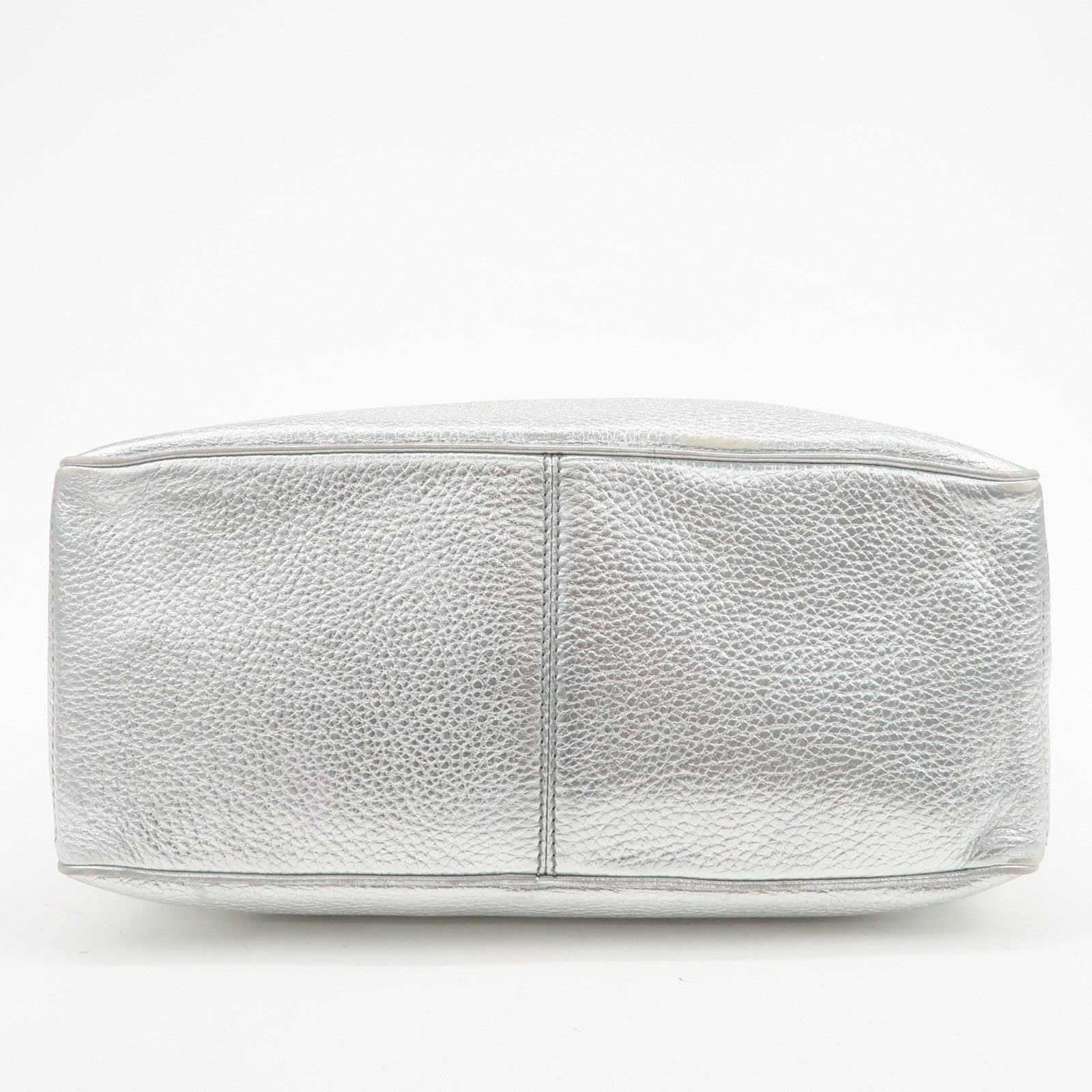 CELINE Leather Boogie Bag Hand Bag Tote Bag Silver