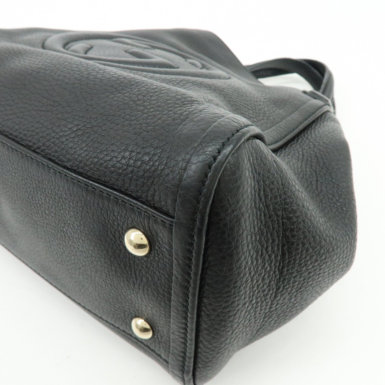 GUCCI SOHO Interlocking G Calf 2Way Hand Shoulder Bag Black 336751