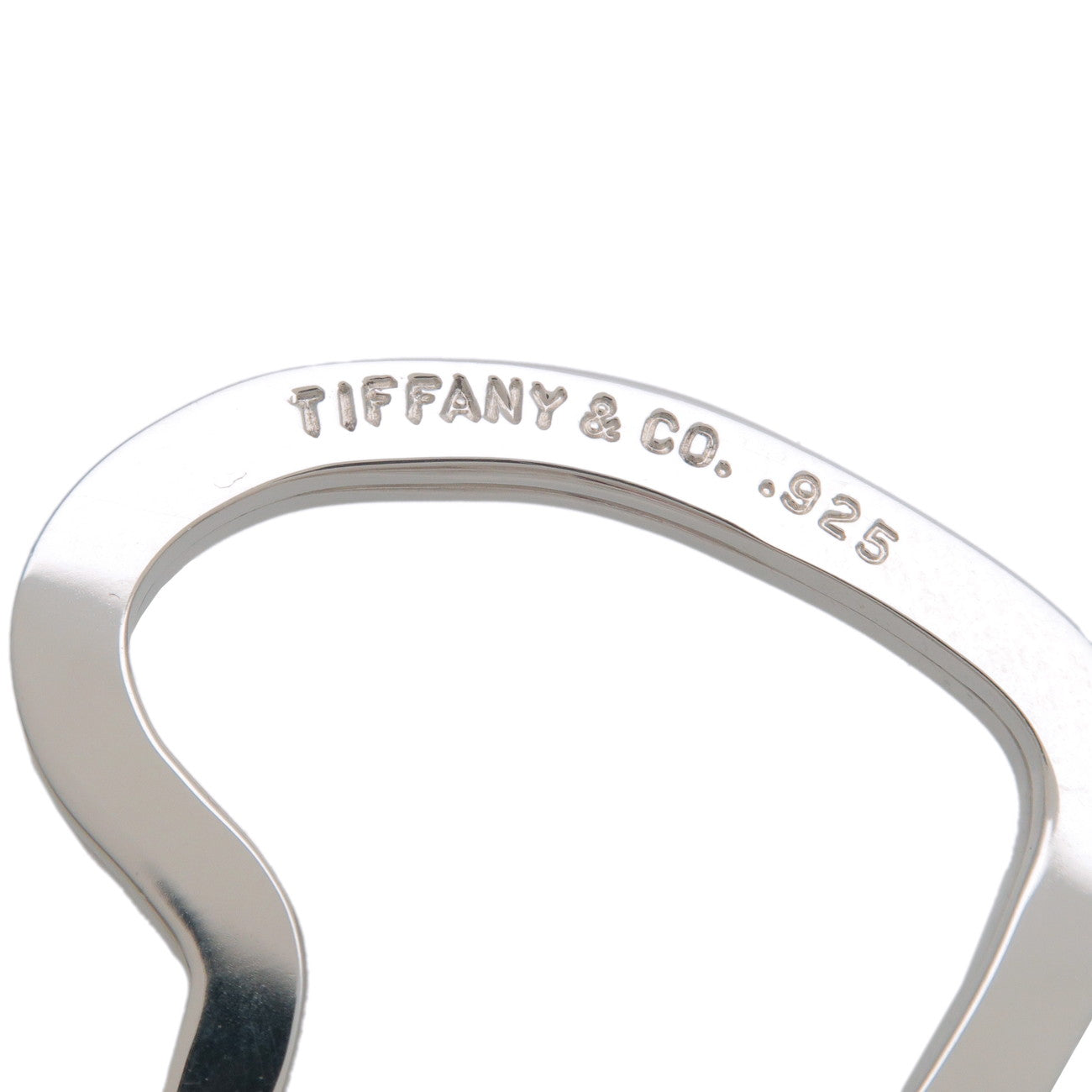 Tiffany & Co Open Heart Bag Charm Key Chain SV925 Silver