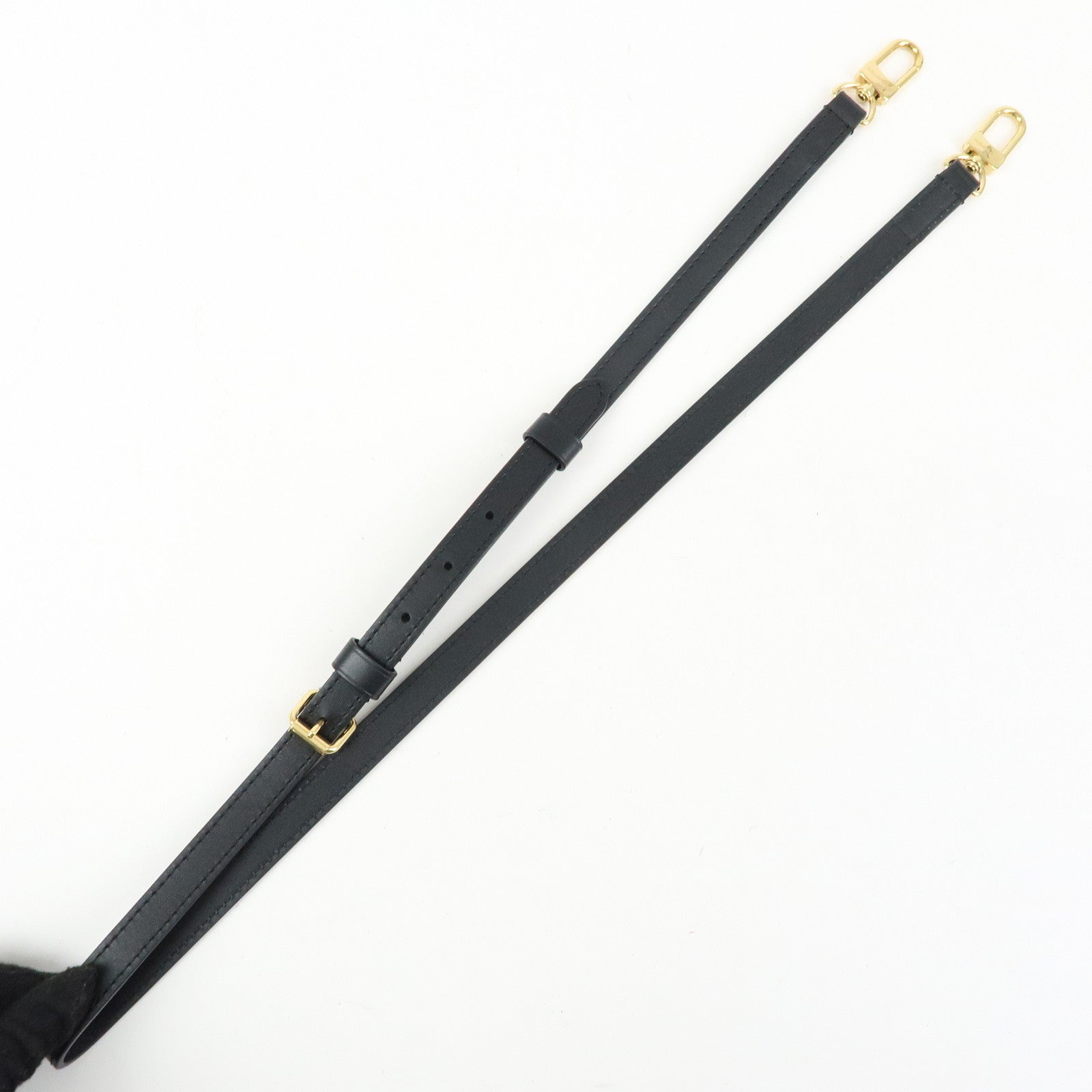 Louis Vuitton Leather Adjustable Shoulder Strap 120cm 1.5cm Black