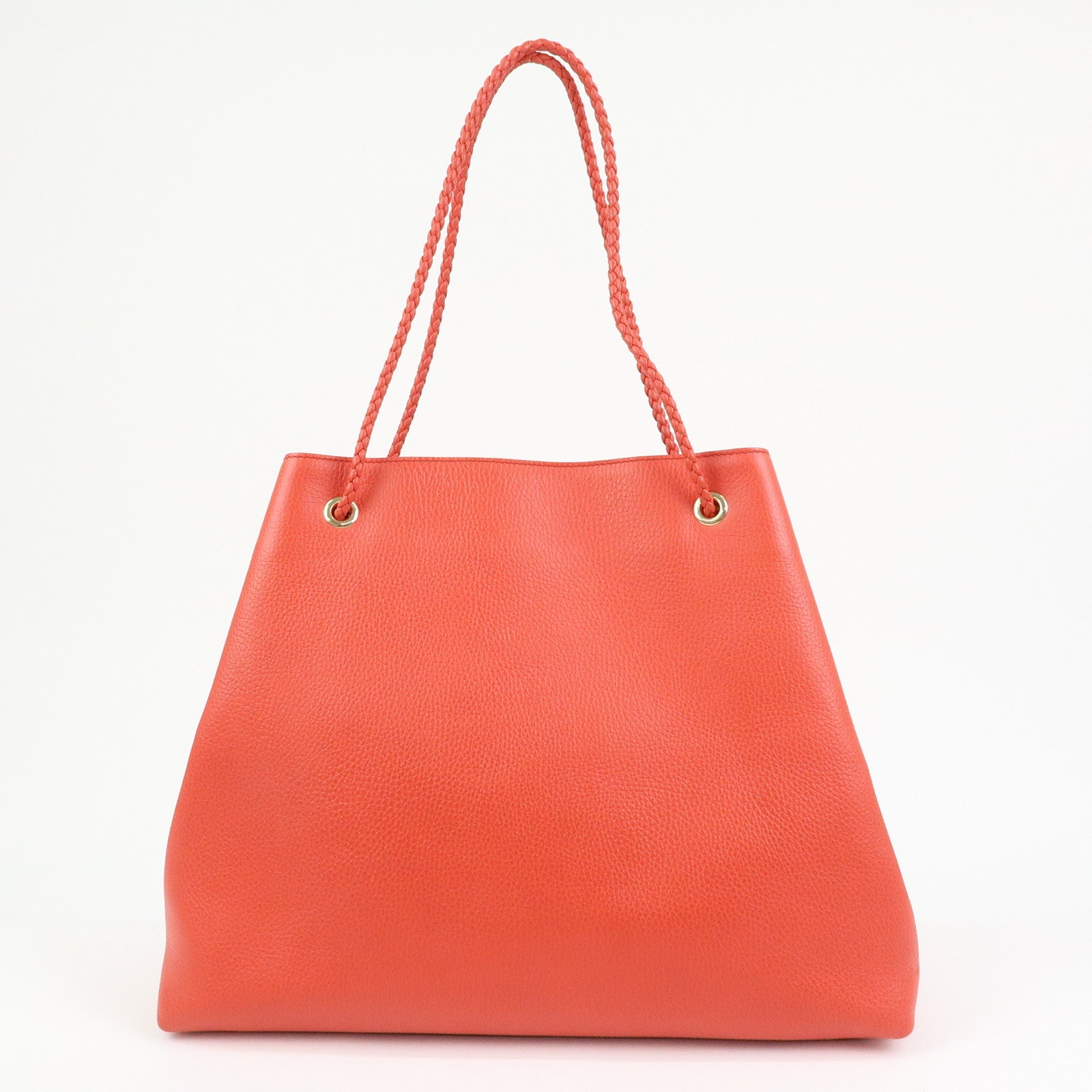 GUCCI Logo Leather Tote Bag Shoulder Bag Hand Bag Red 380118
