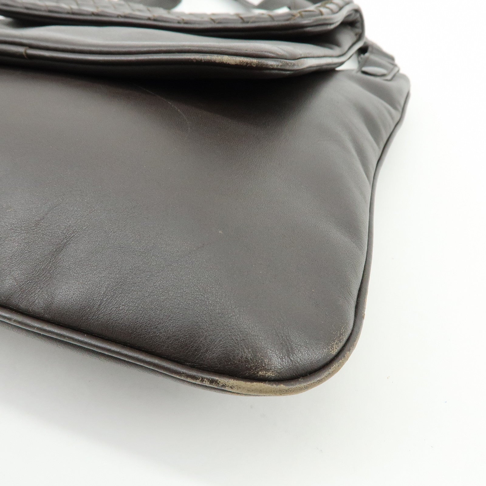 BOTTEGA VENETA Intrecciato Calf Leather Shoulder Bag Brown 273350