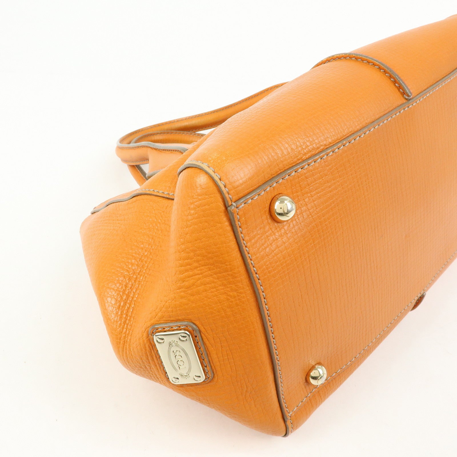 TOD'S D Styling Leather 2Way Bag Hand Bag Shoulder Bag Orange