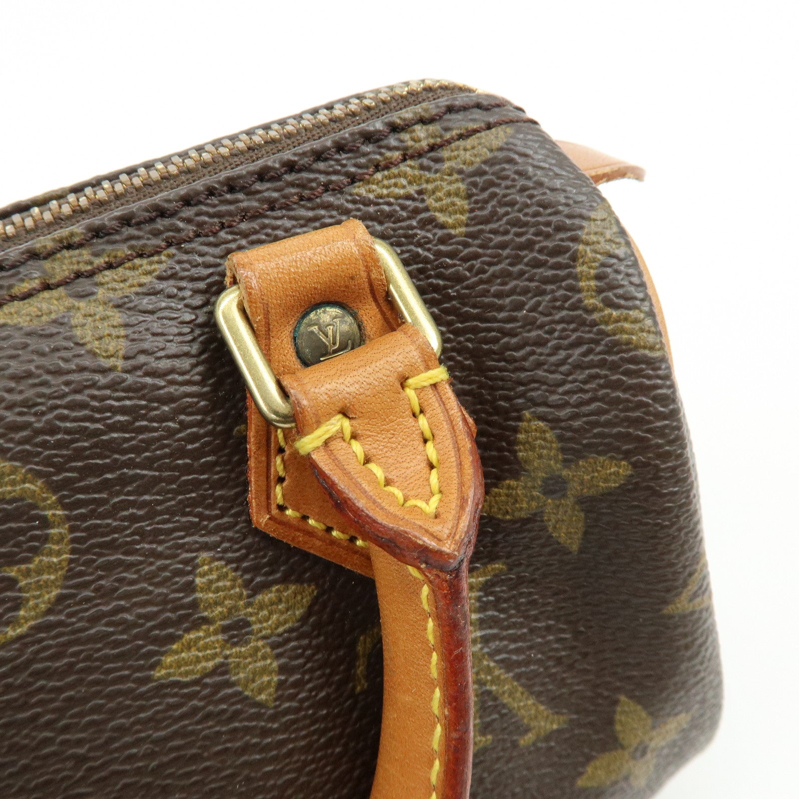 Louis Vuitton Monogram Mini Speedy Hand Bag & Strap Brown M41534