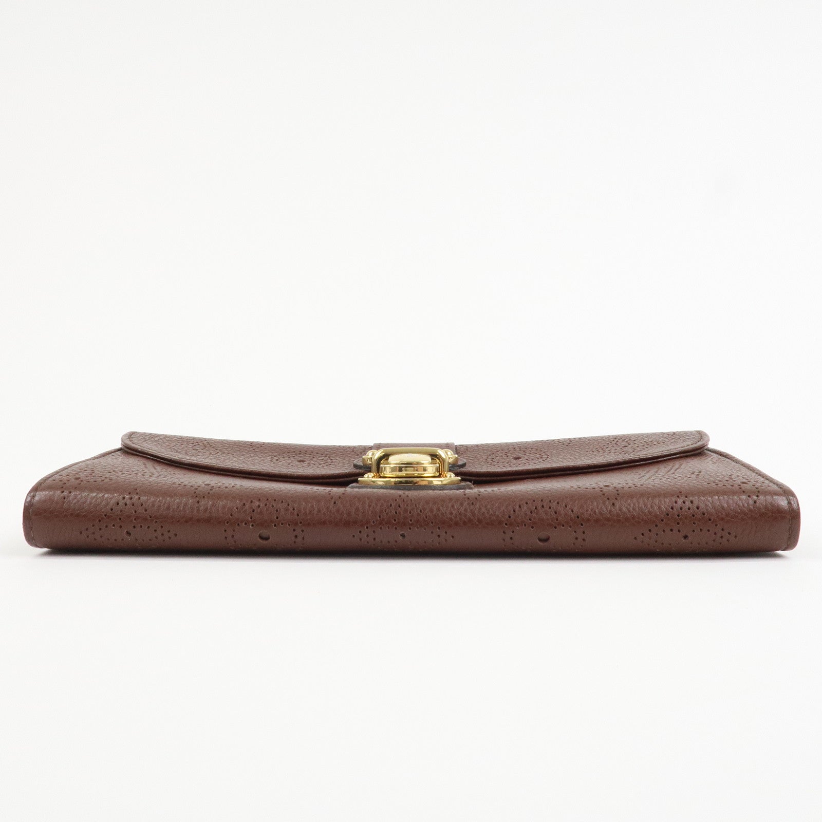 Louis Vuitton Monogram Mahina Portefeuilles Amelia Long Wallet Acajou M58125