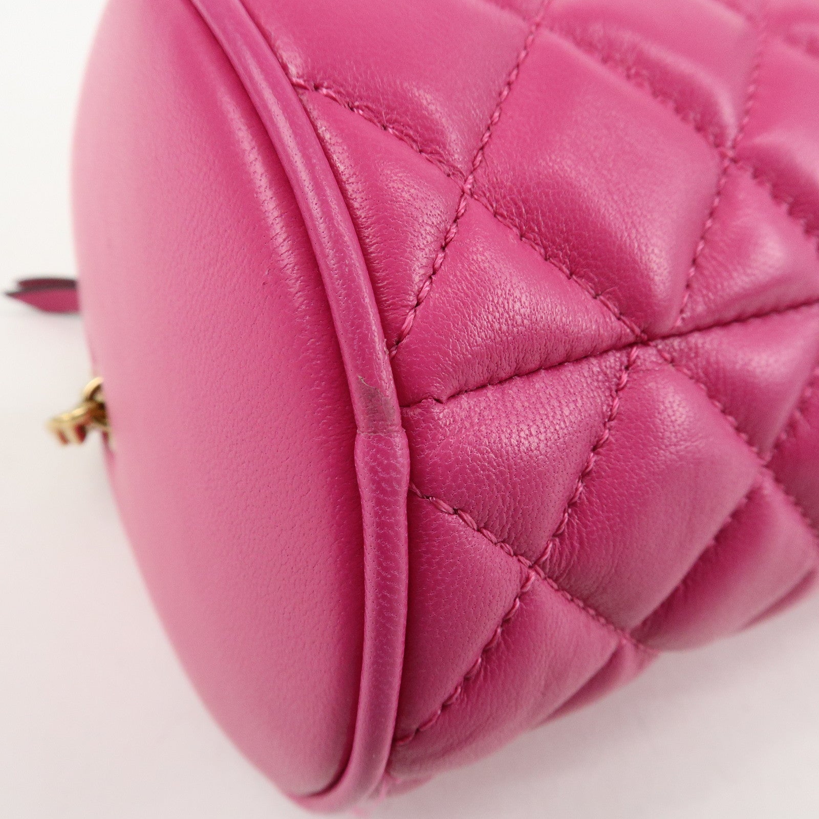 GIANNI VERSACE Medusa Chain Shoulder Bag Hand Bag Gold HDW Pink Used