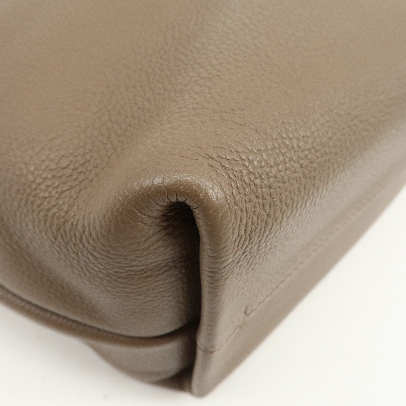 LOEWE Dunas Anagram Calfskin Shoulder Bag Hand Bag Brown