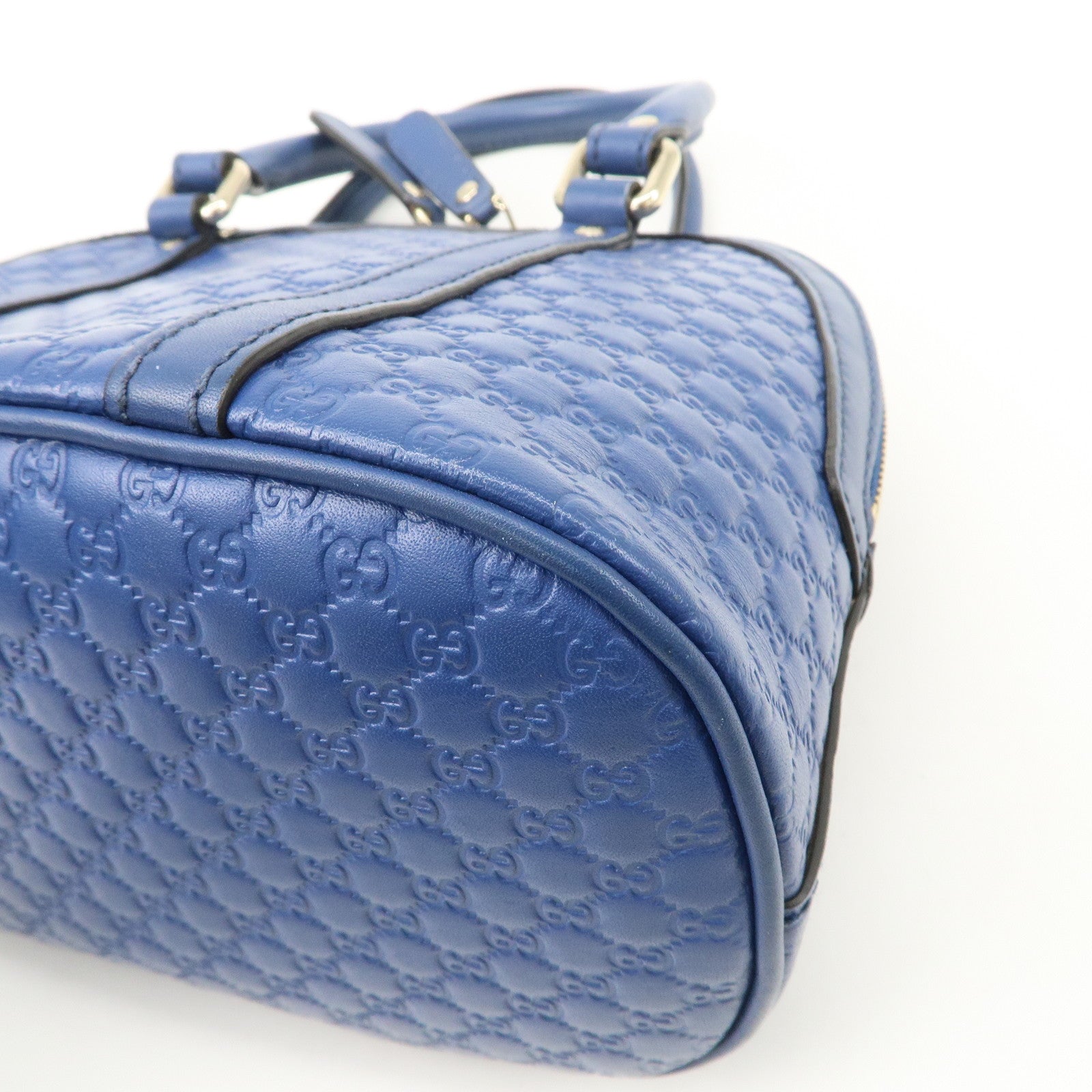 GUCCI Micro Guccissima 2Way Bag Hand Bag Shoulder Bag Blue 449654