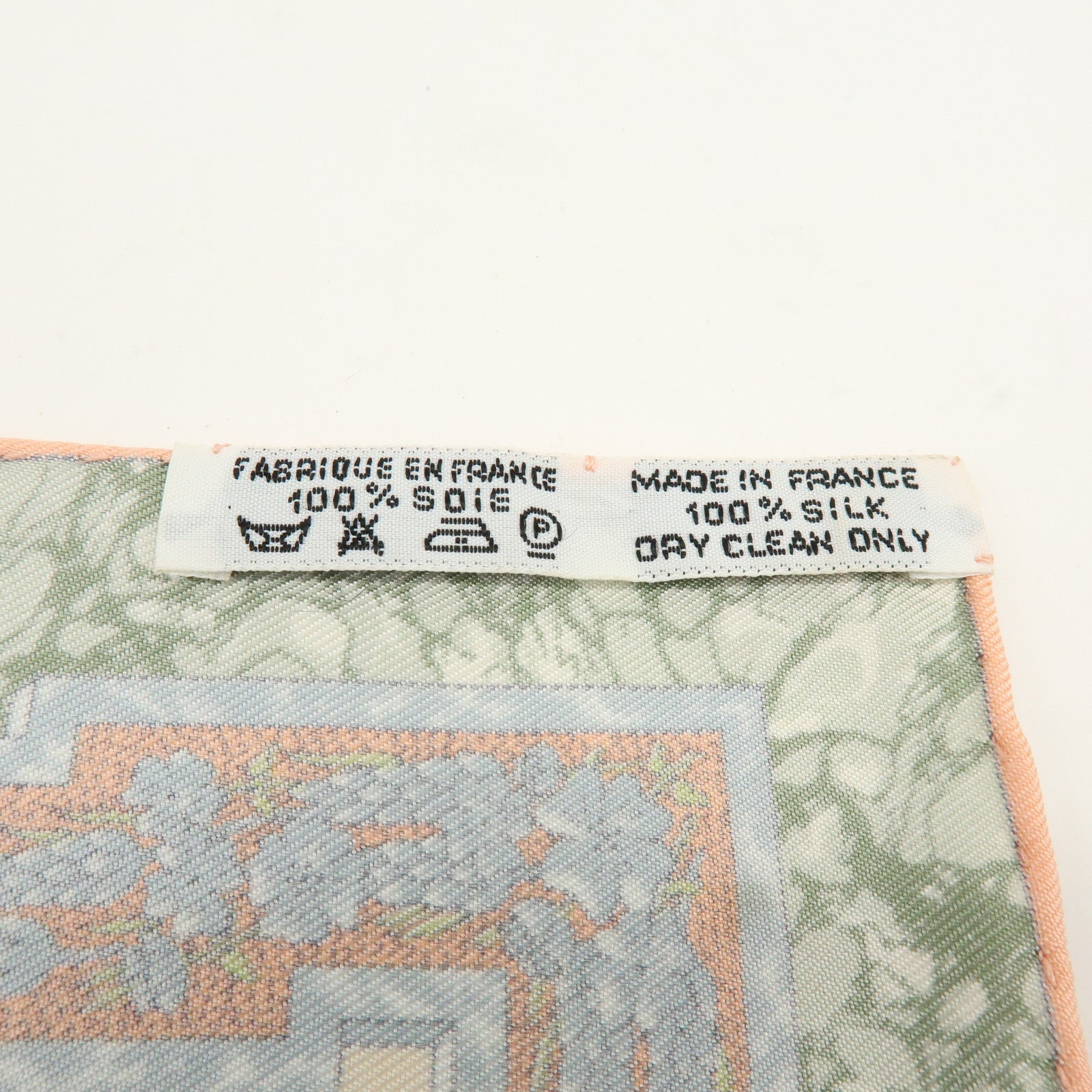 HERMES Carre 40 Silk 100% GLORIA SOLI Scarf Ivory Green Multicolor