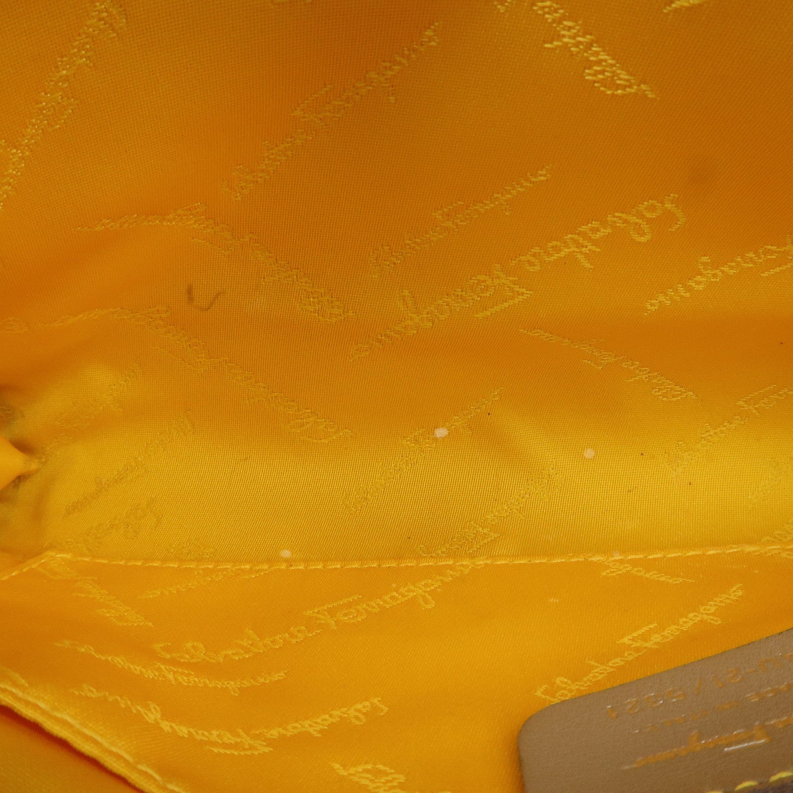 Ferragamo Gancini Patent Leather Chain Shoulder Bag Hand Bag Beige