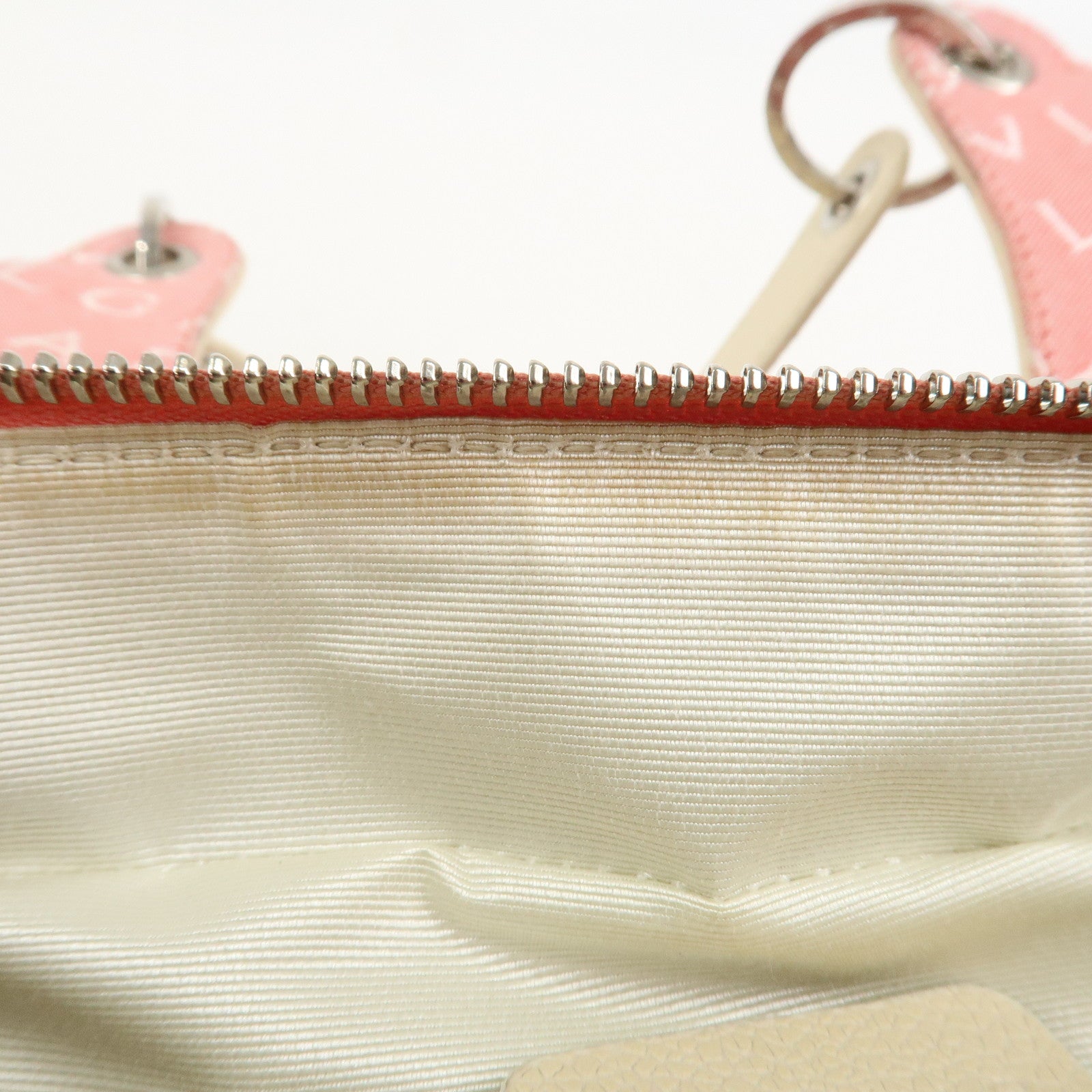 BVLGARI Logo Mania Canvas Leather Shoulder Bag Hand Bag Pink