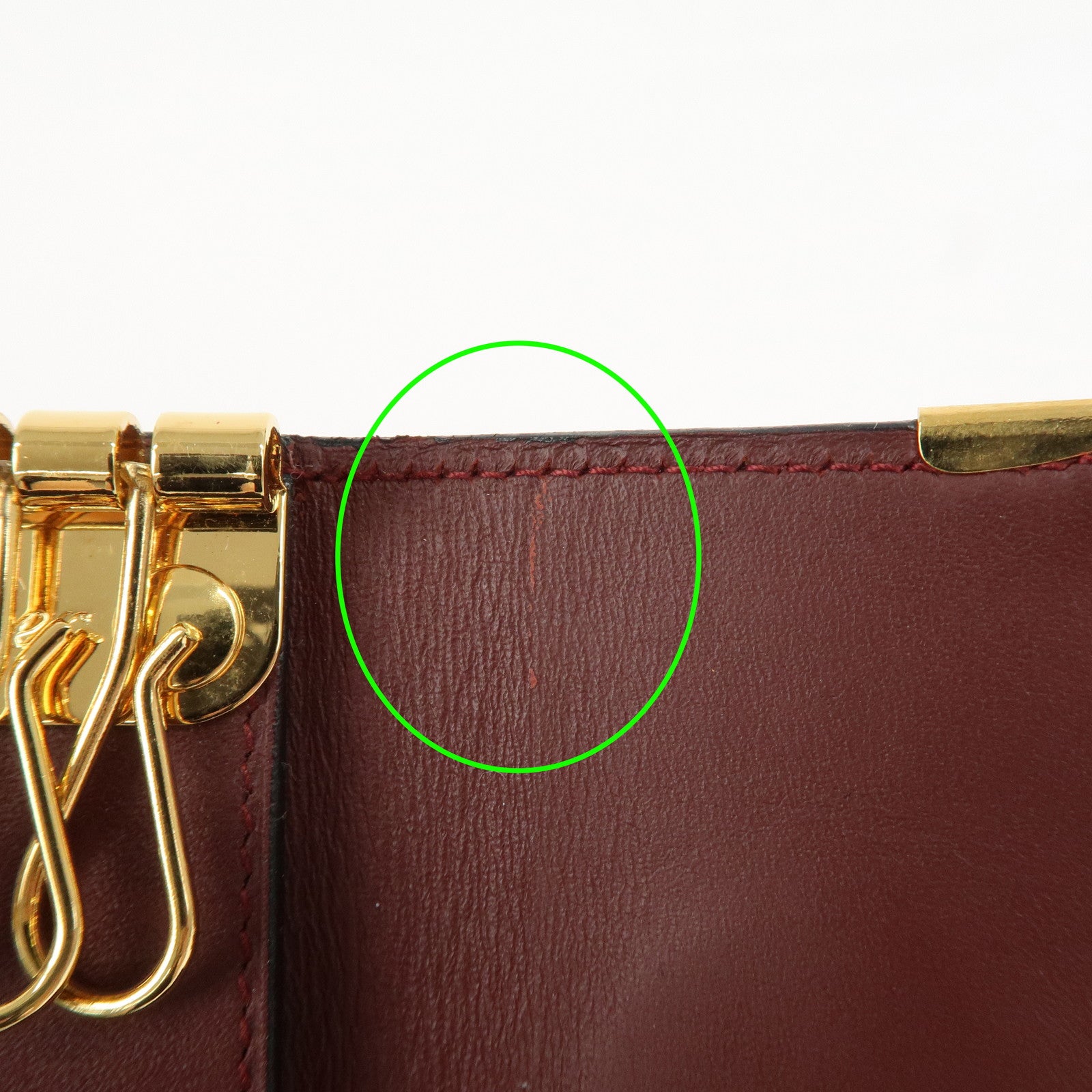 Cartier Must de Cartier Must Line Leather 4 Rings Key Case Bordeaux