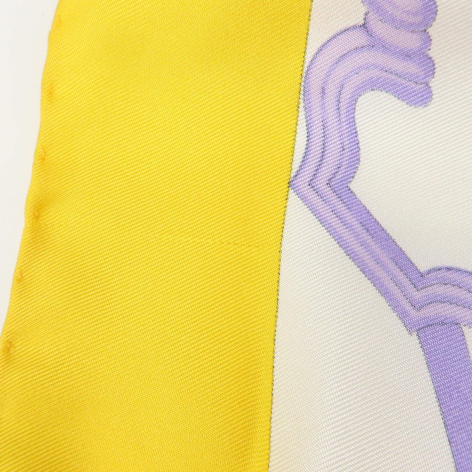 Christian Dior Silk 100% Scarf Botanical Pattern 87×87 White Yellow