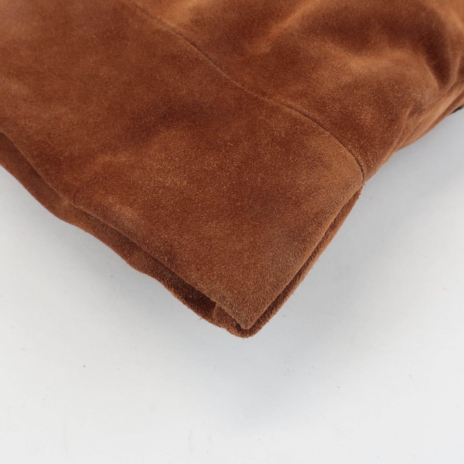 JIMMY CHOO Logo Suede Leather Shoulder Bag Hand Bag Brown Used