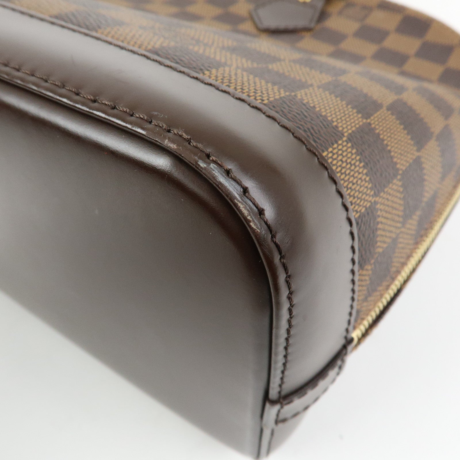 Louis Vuitton Damier Canvas Leather Alma PM Hand Bag Brown N51131